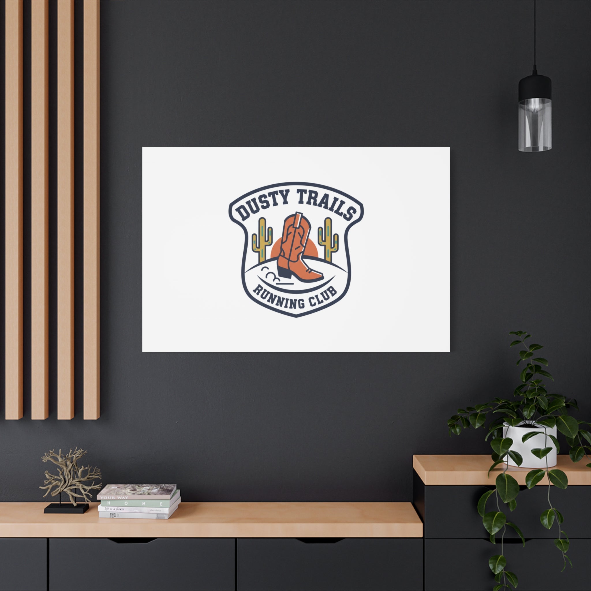 Dusty Trails Running Club Canvas | Western Badge Typography, Rustic Emblem