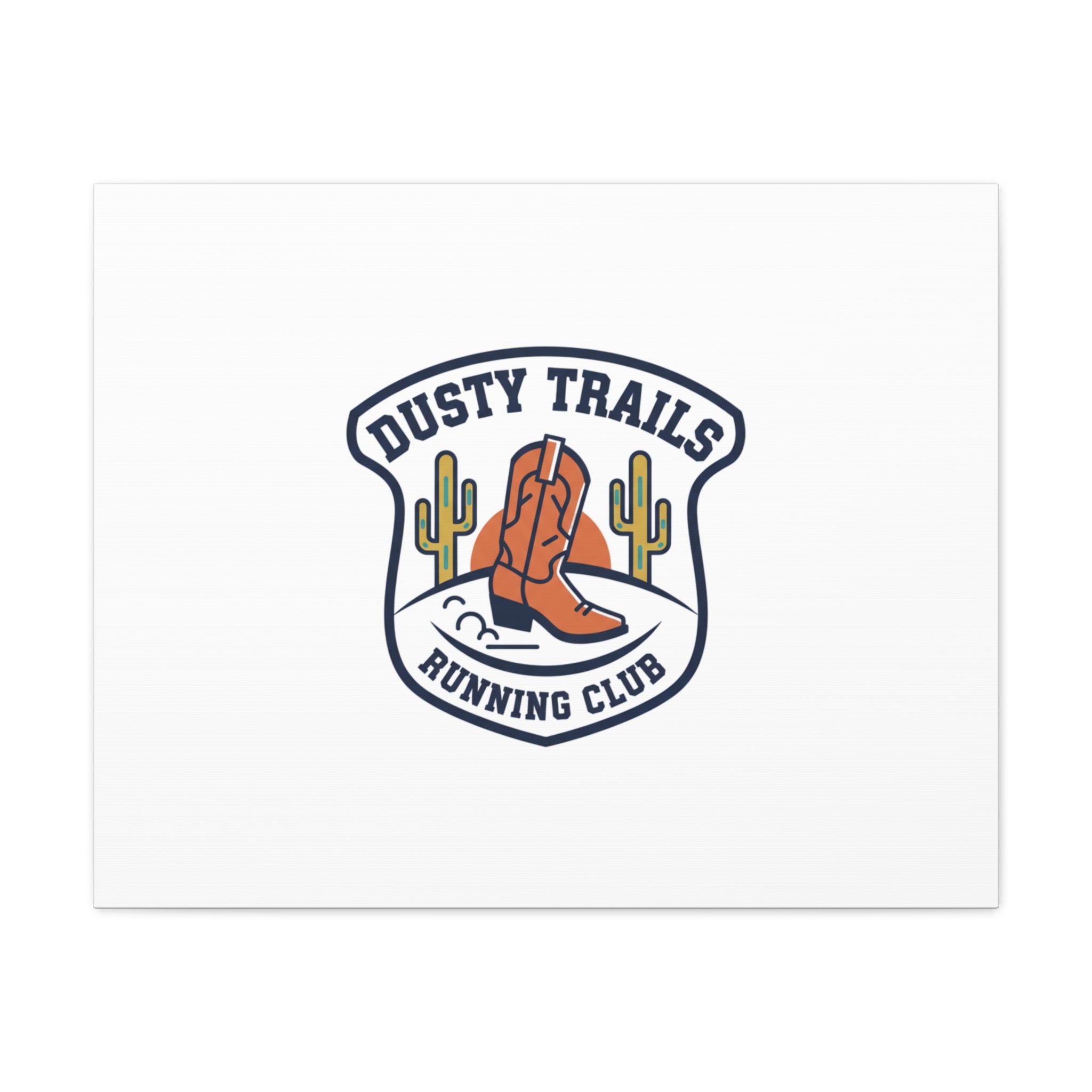 Dusty Trails Running Club Canvas | Western Badge Typography, Rustic Emblem