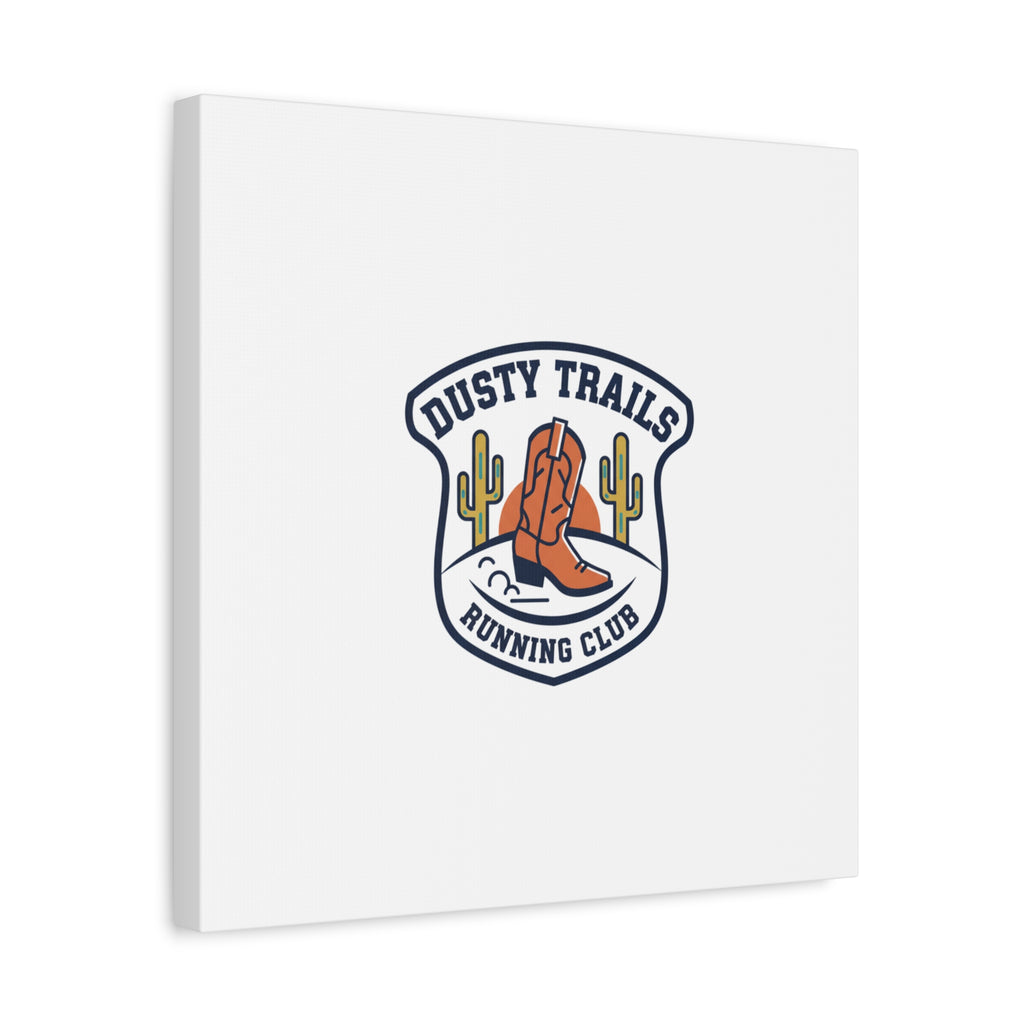 Dusty Trails Running Club Canvas | Western Badge Typography, Rustic Emblem