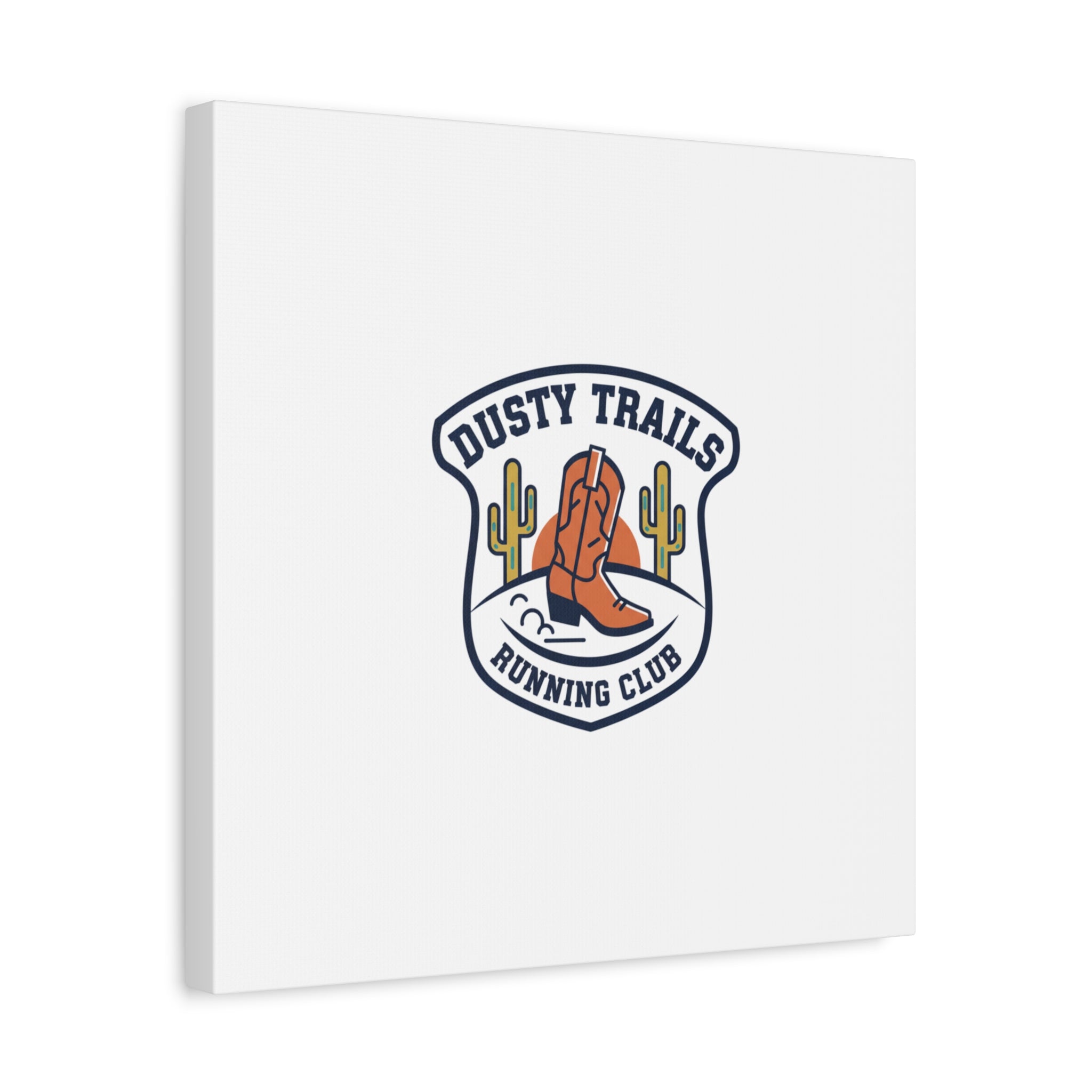 Dusty Trails Running Club Canvas | Western Badge Typography, Rustic Emblem