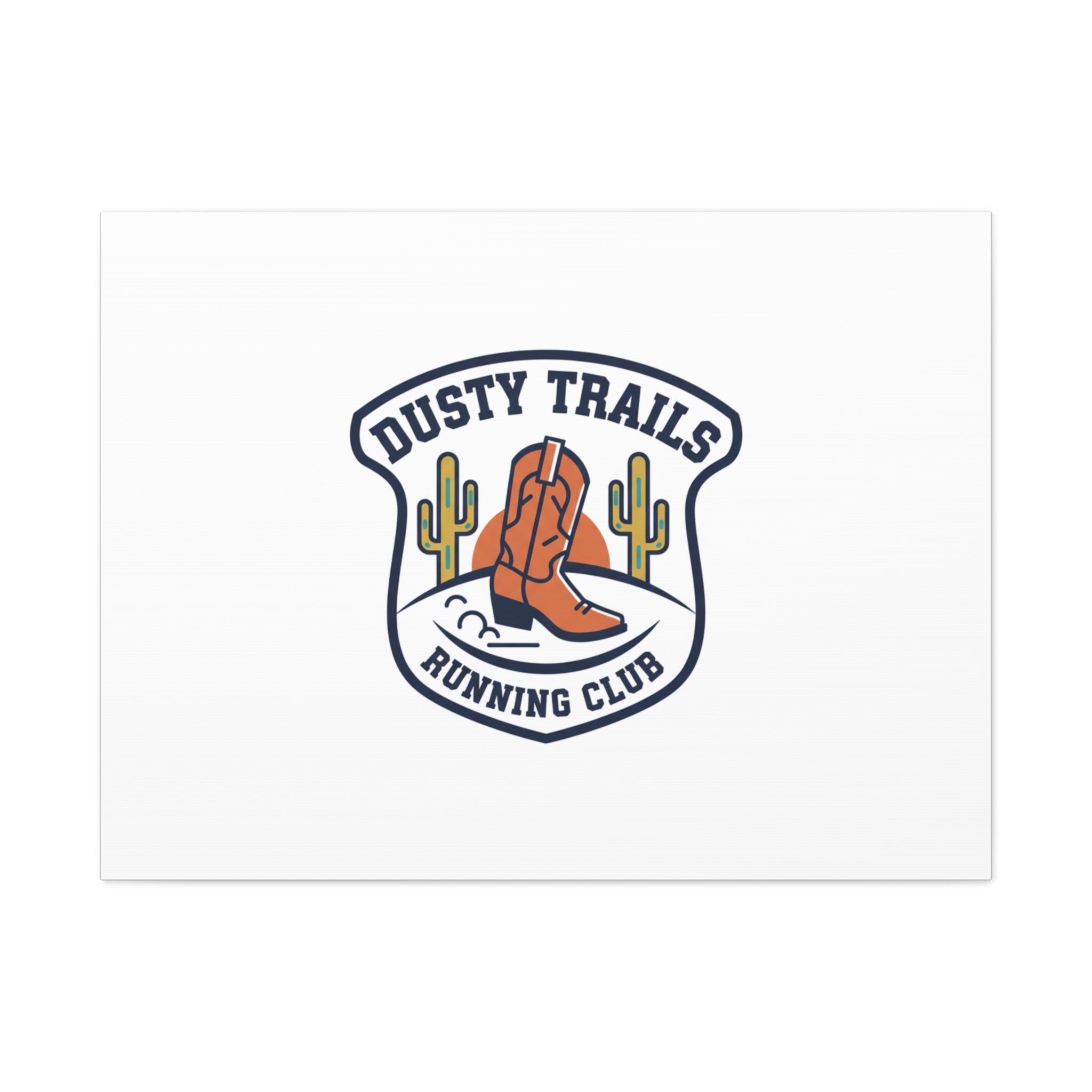Dusty Trails Running Club Canvas | Western Badge Typography, Rustic Emblem