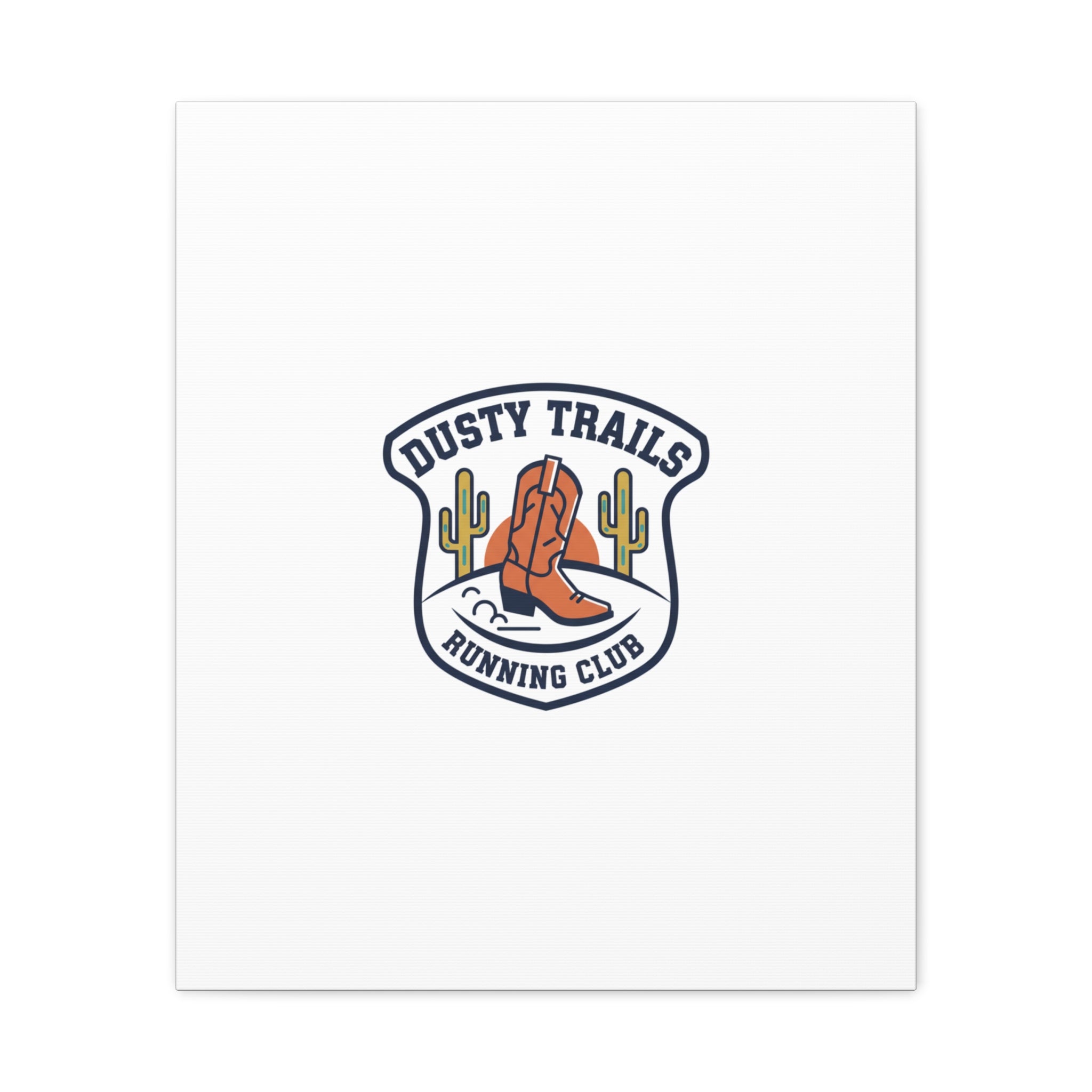 Dusty Trails Running Club Canvas | Western Badge Typography, Rustic Emblem