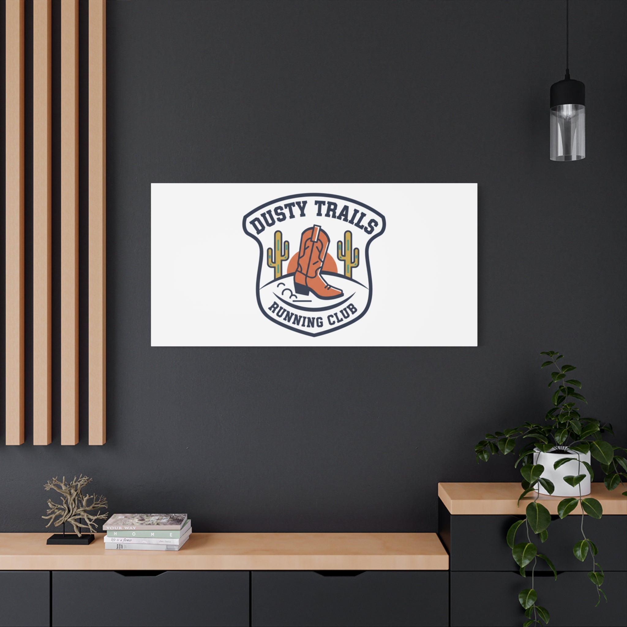 Dusty Trails Running Club Canvas | Western Badge Typography, Rustic Emblem