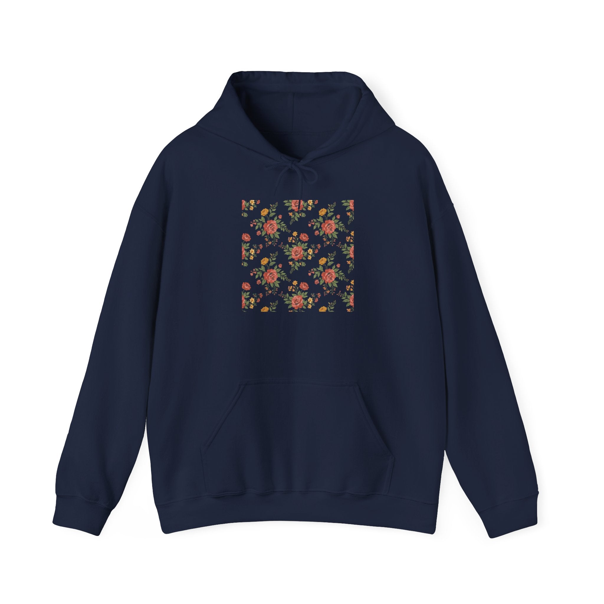 Rustic Floral Repeat Pattern Hoodie | cottage floral print, vintage wallpaper