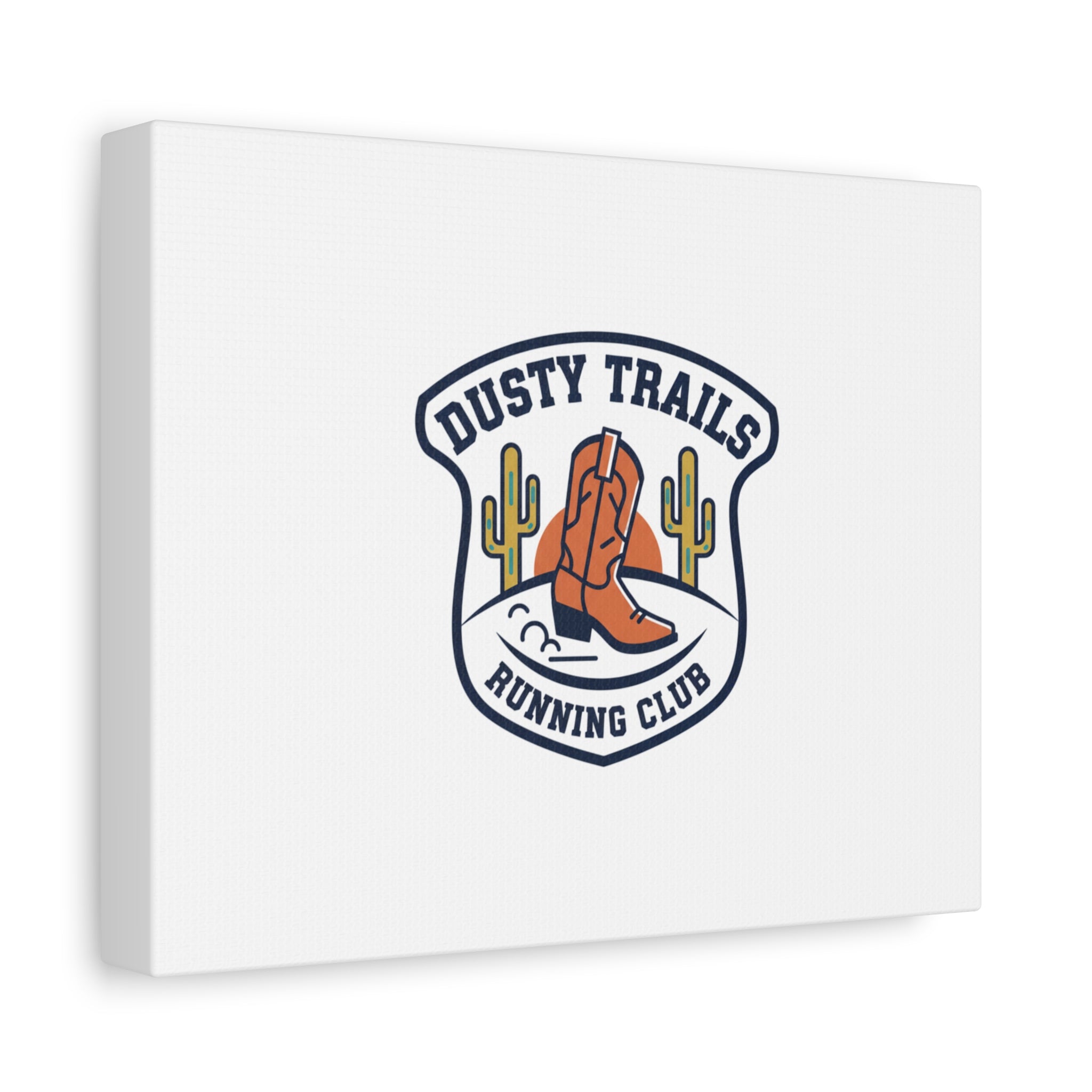 Dusty Trails Running Club Canvas | Western Badge Typography, Rustic Emblem