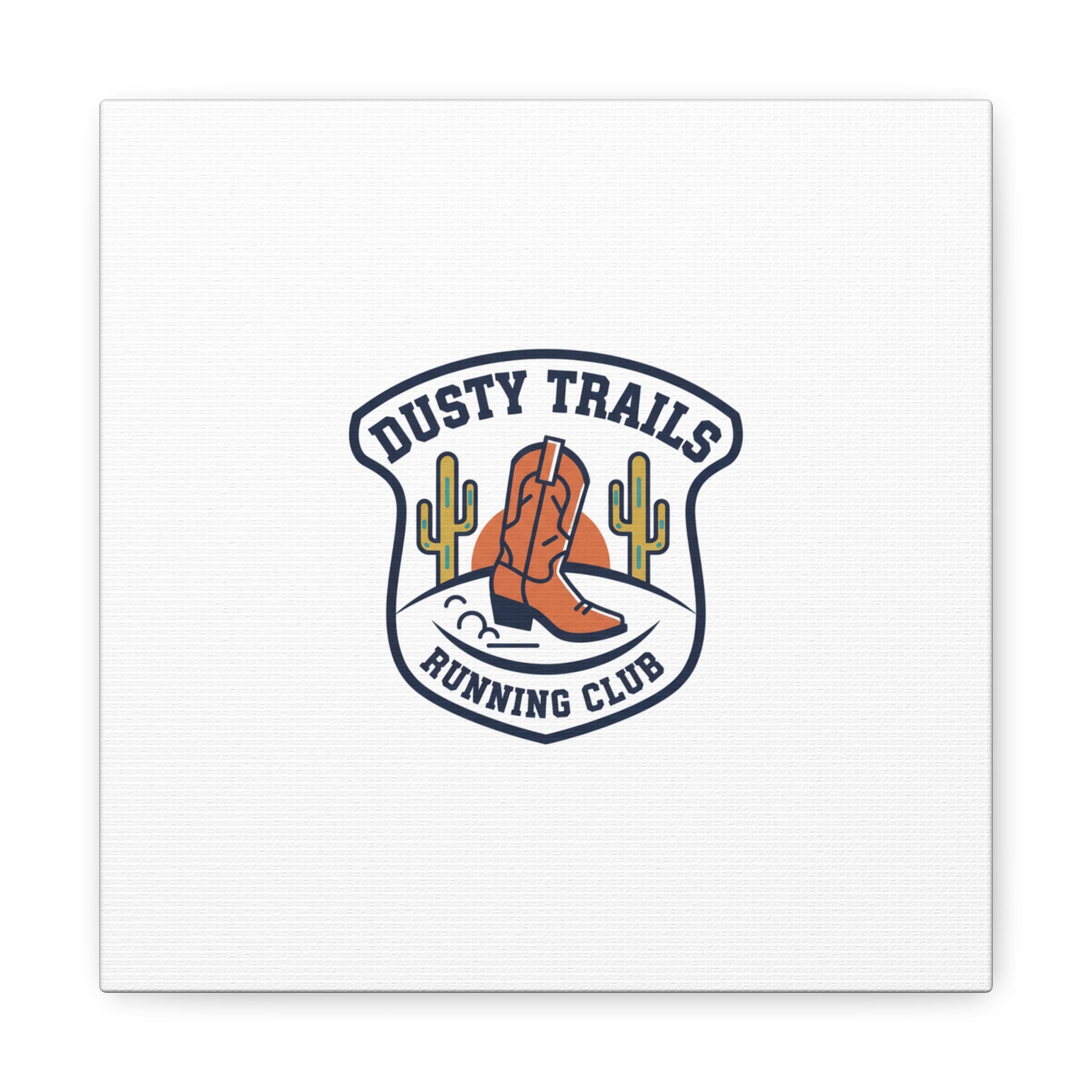 Dusty Trails Running Club Canvas | Western Badge Typography, Rustic Emblem