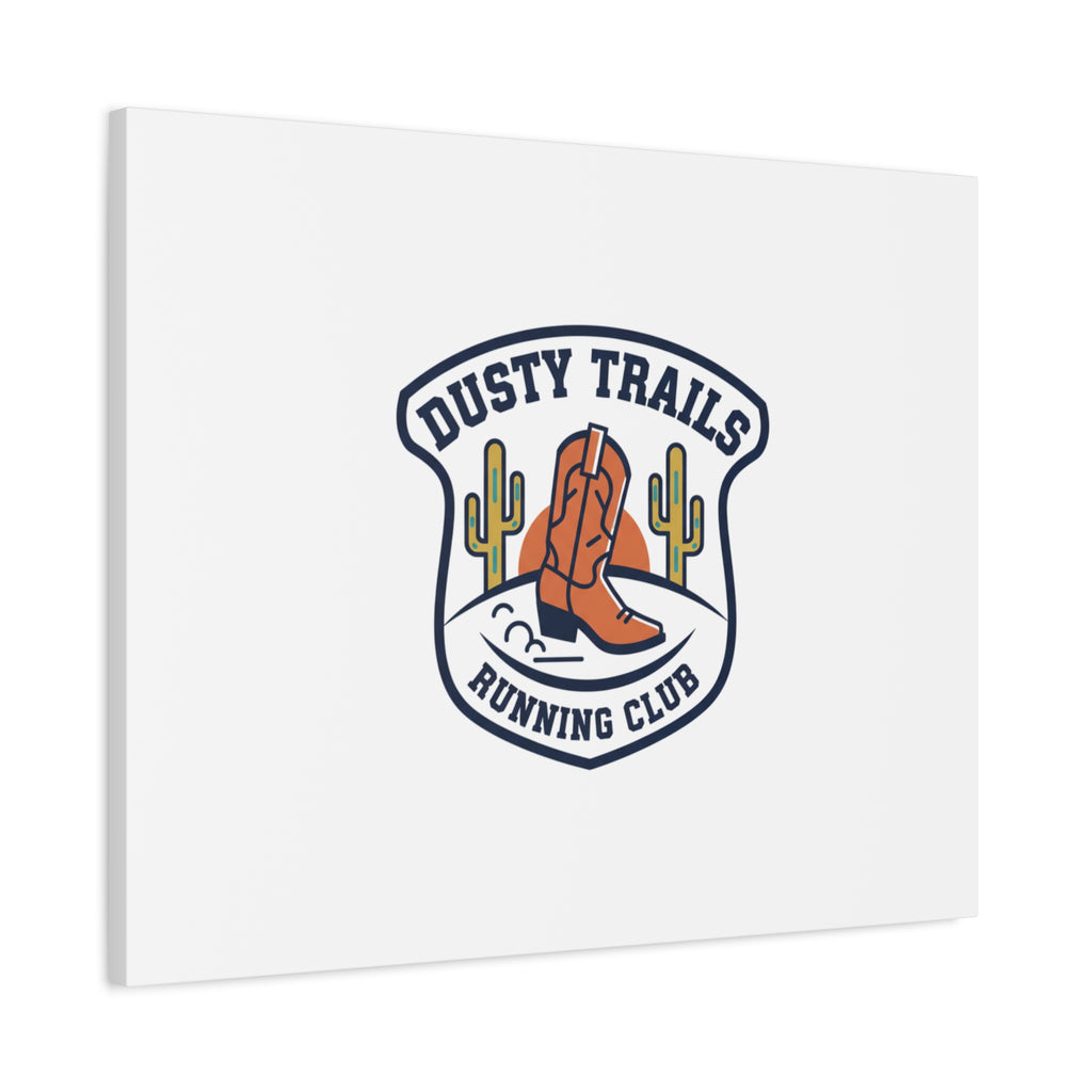 Dusty Trails Running Club Canvas | Western Badge Typography, Rustic Emblem