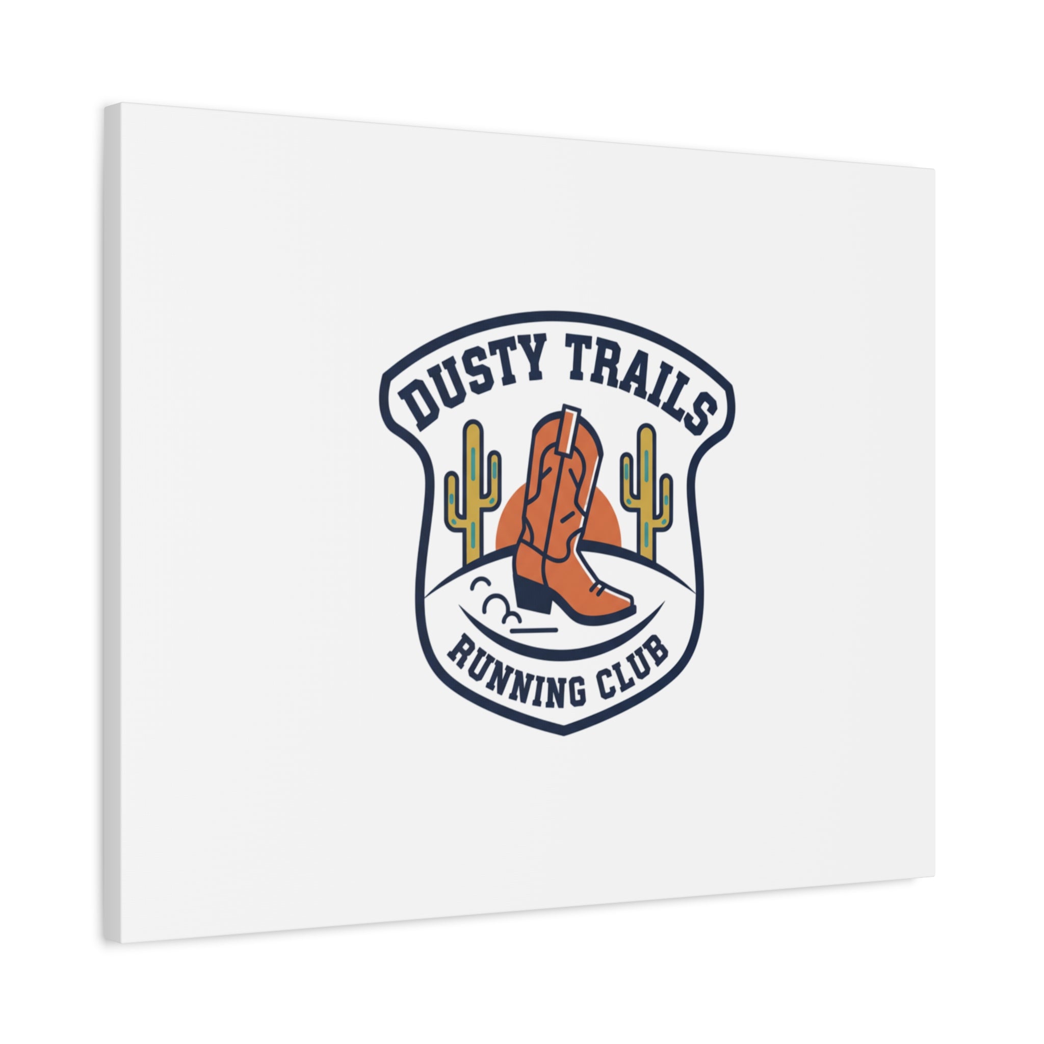 Dusty Trails Running Club Canvas | Western Badge Typography, Rustic Emblem
