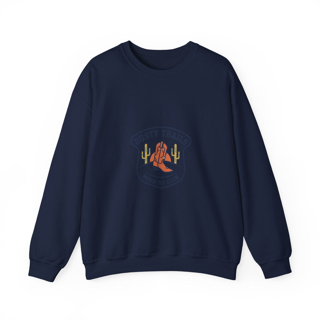 Dusty Trails Club Crest Sweatshirt | Western Badge Typography, Rustic Collegiate