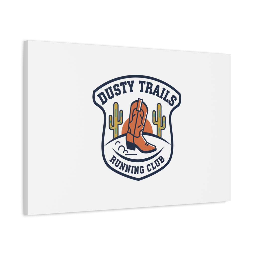 Dusty Trails Running Club Canvas | Western Badge Typography, Rustic Emblem