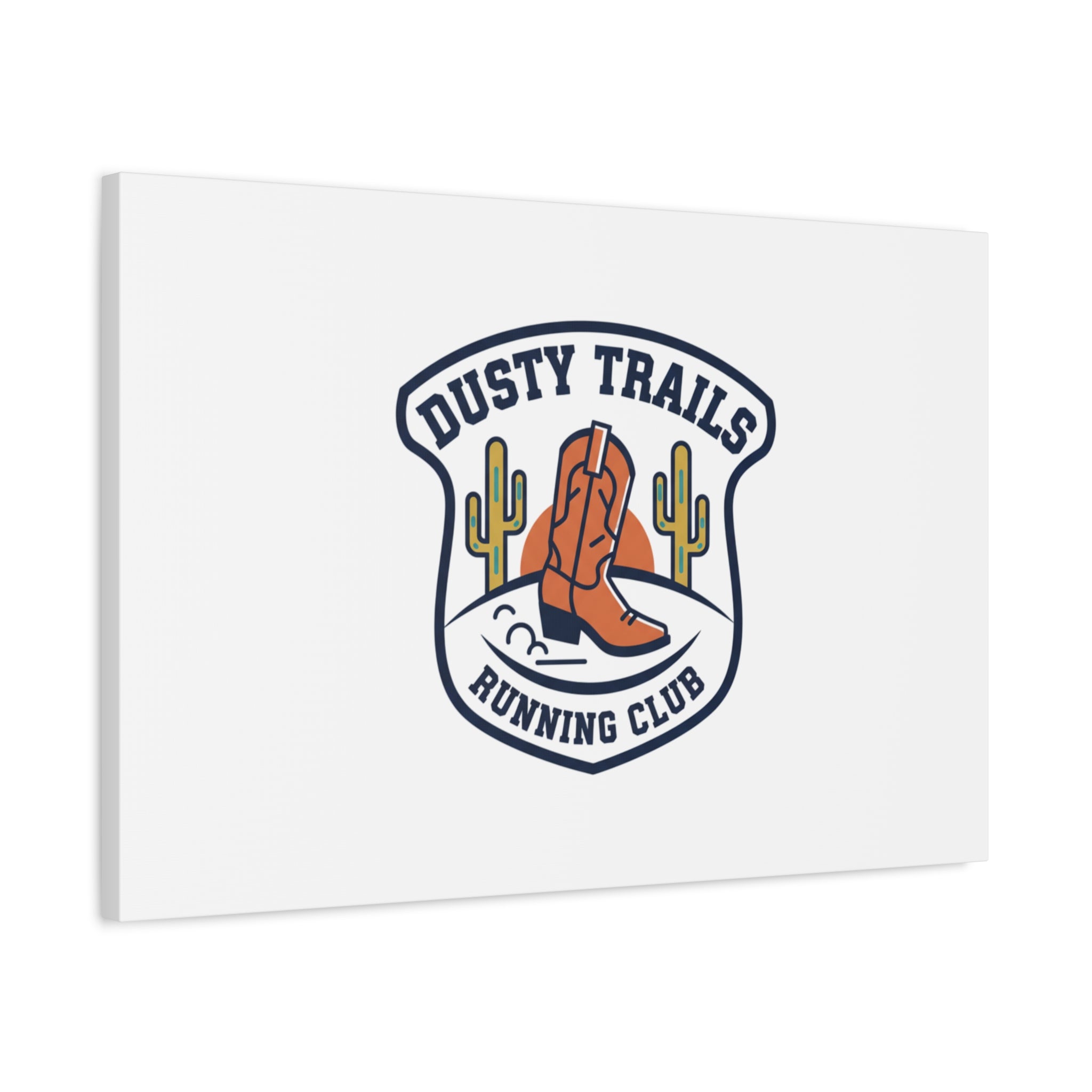 Dusty Trails Running Club Canvas | Western Badge Typography, Rustic Emblem