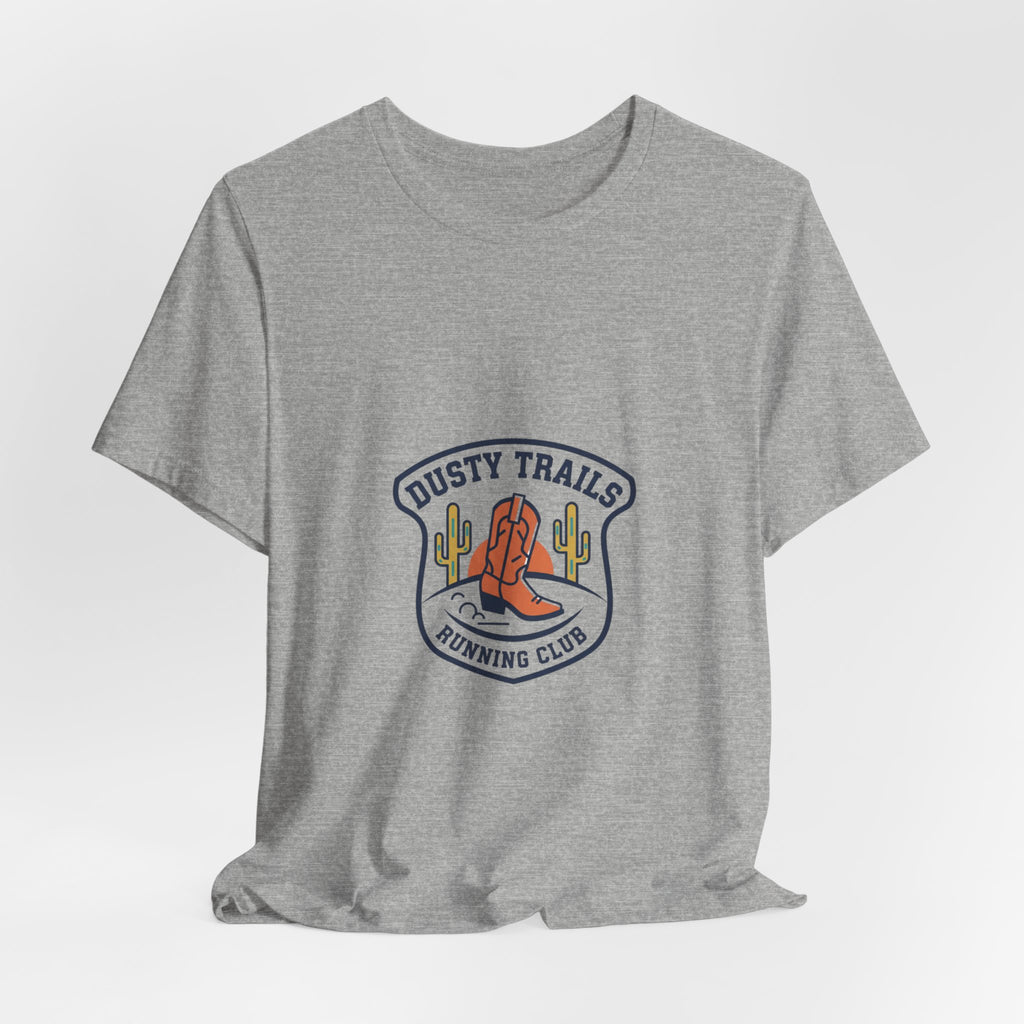 Dusty Trails Running Club Tee | Western Badge Typography, Cowboy Club Logo