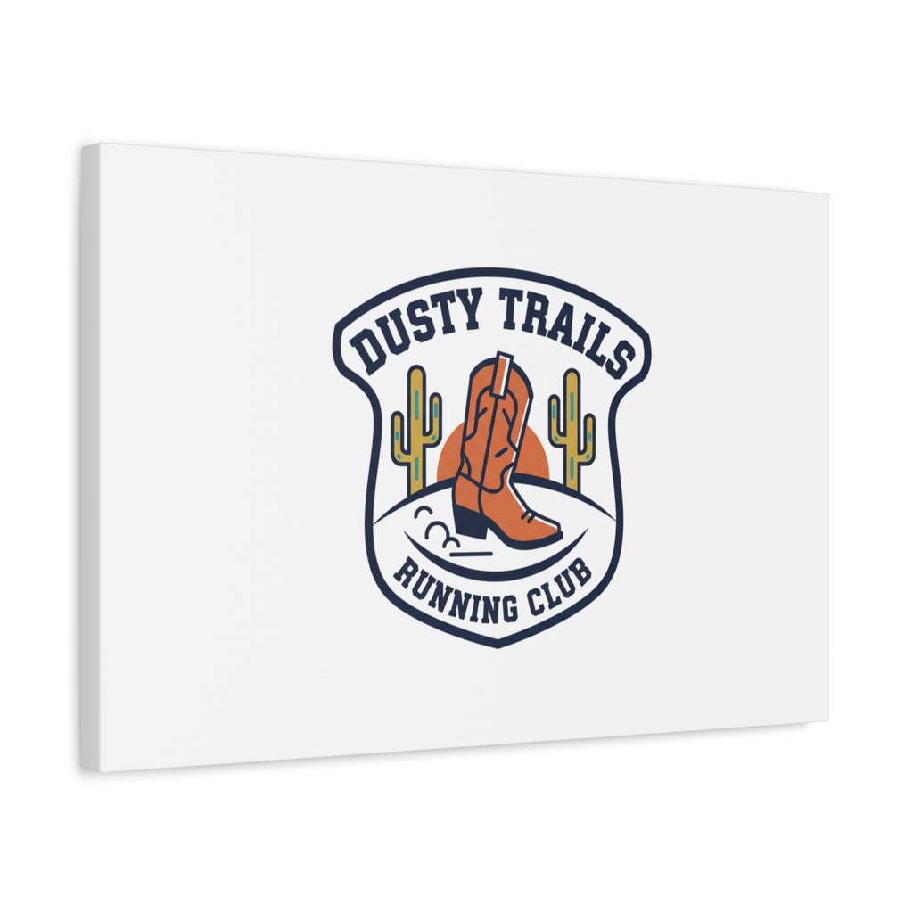 Dusty Trails Running Club Canvas | Western Badge Typography, Rustic Emblem