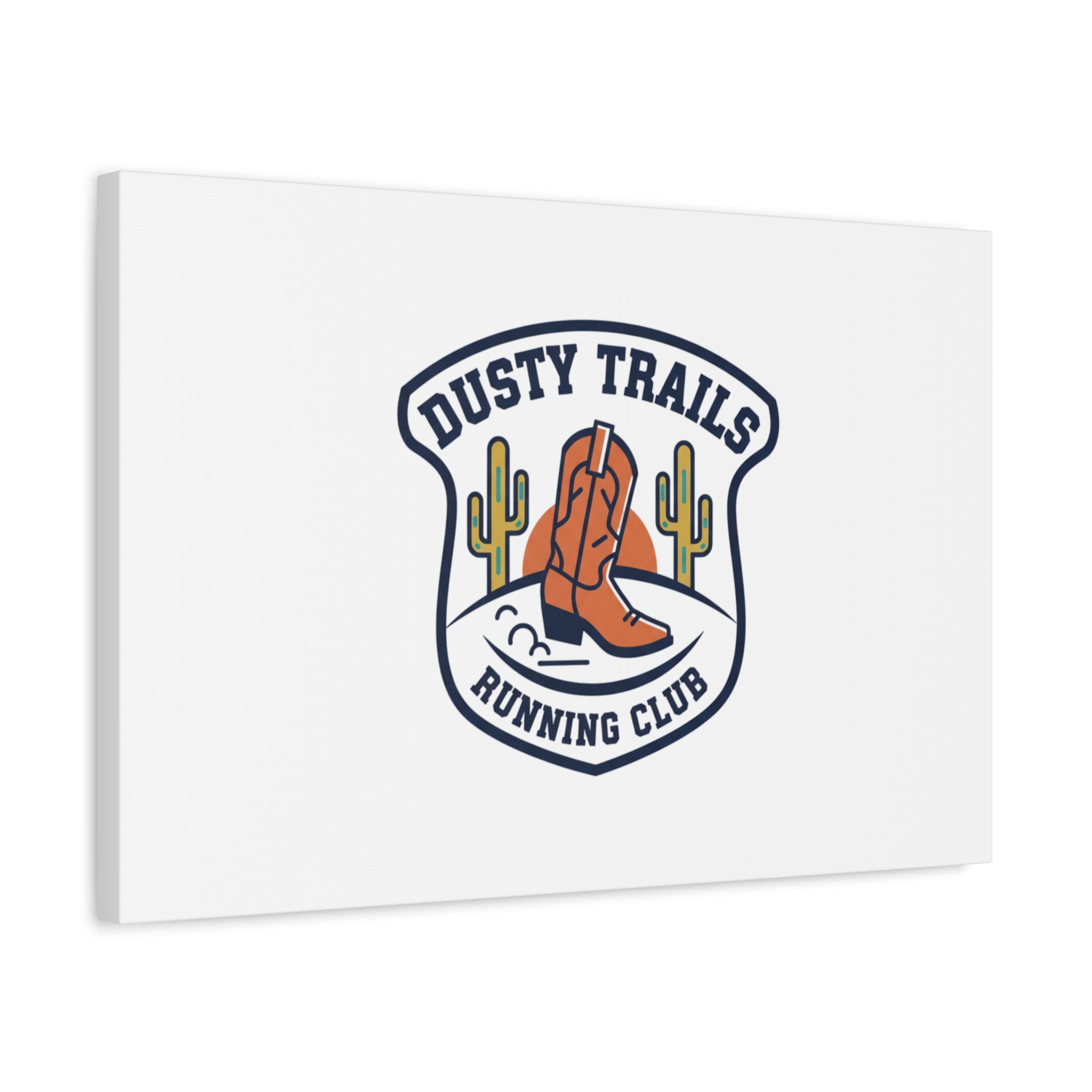 Dusty Trails Running Club Canvas | Western Badge Typography, Rustic Emblem