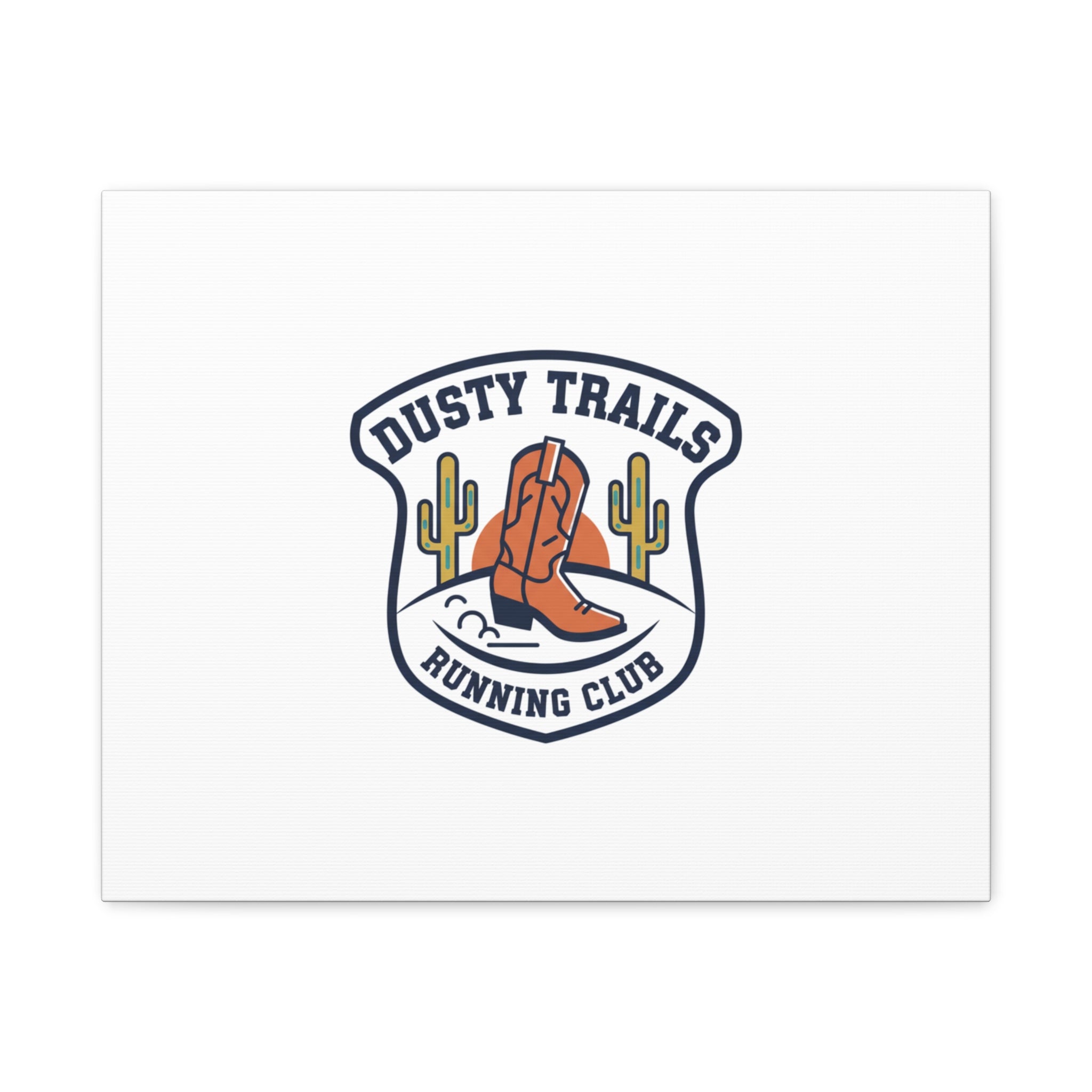 Dusty Trails Running Club Canvas | Western Badge Typography, Rustic Emblem