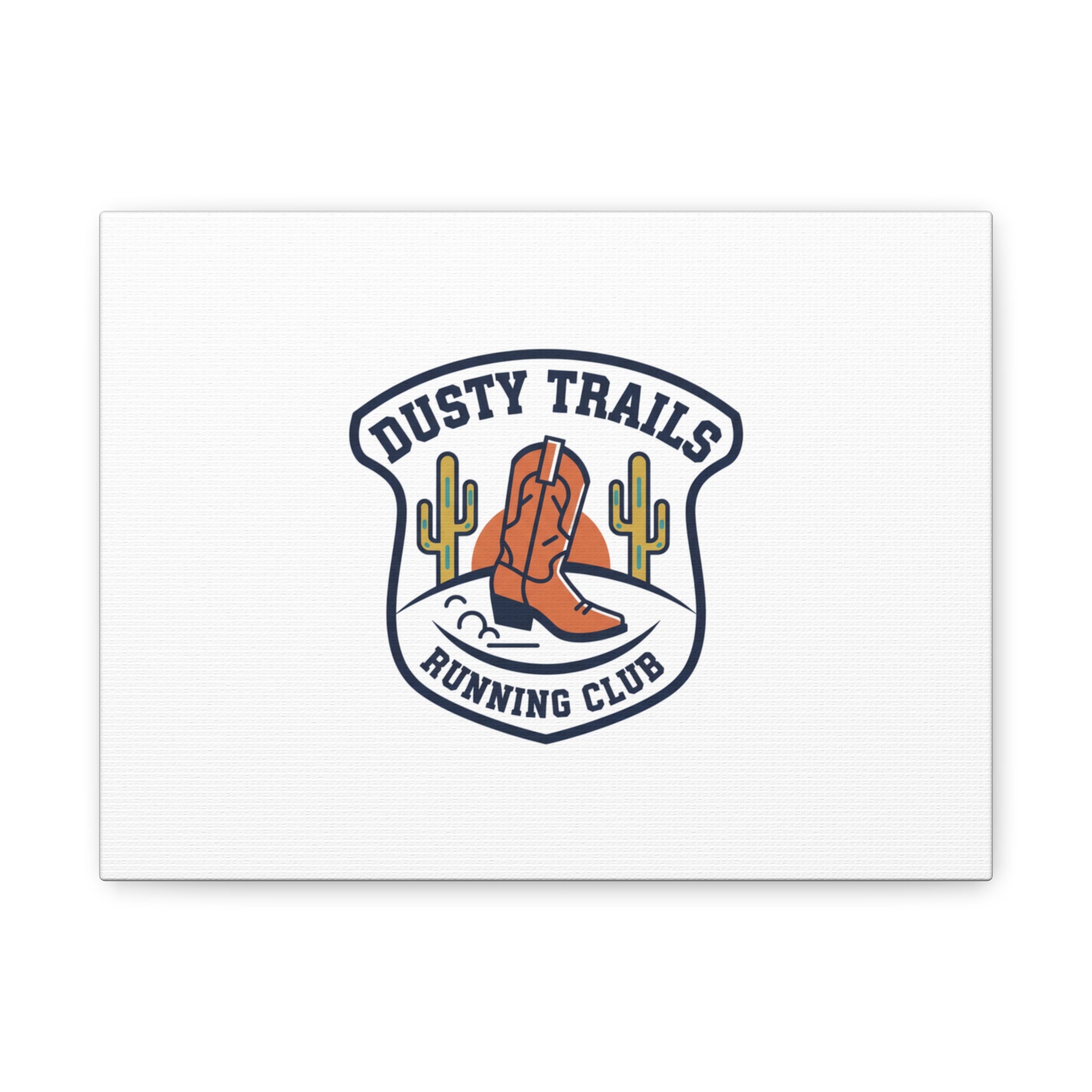 Dusty Trails Running Club Canvas | Western Badge Typography, Rustic Emblem
