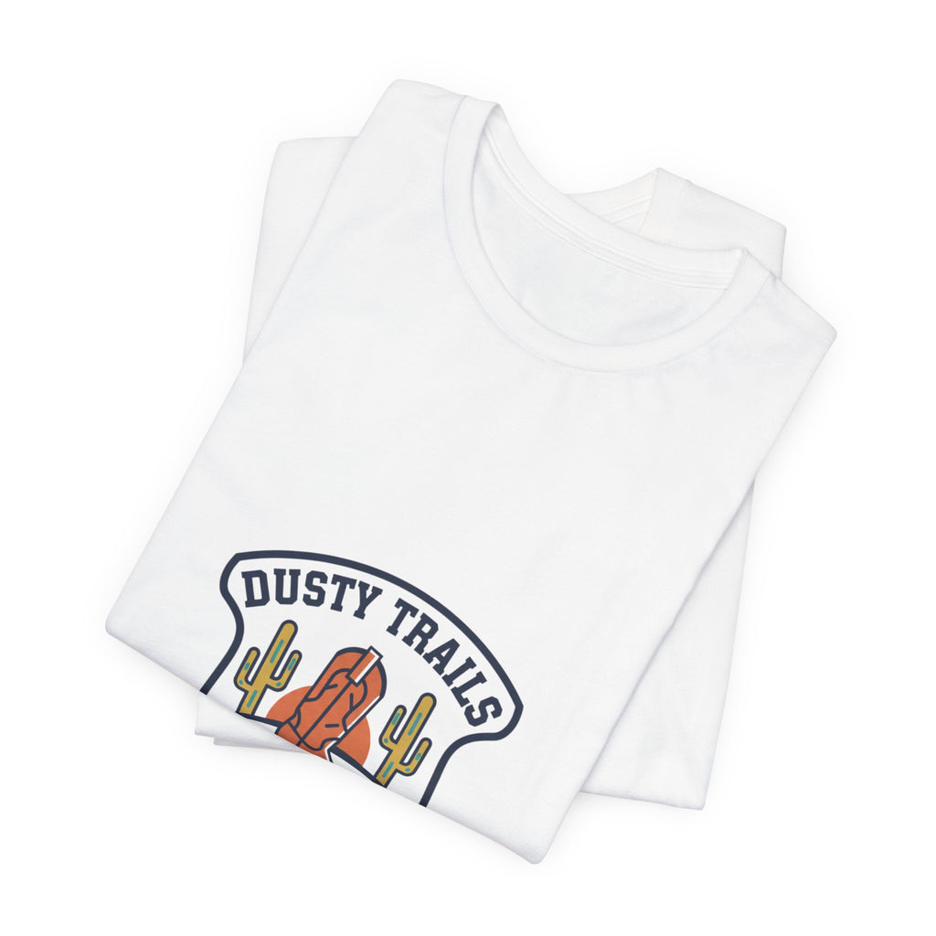 Dusty Trails Running Club Tee | Western Badge Typography, Cowboy Club Logo