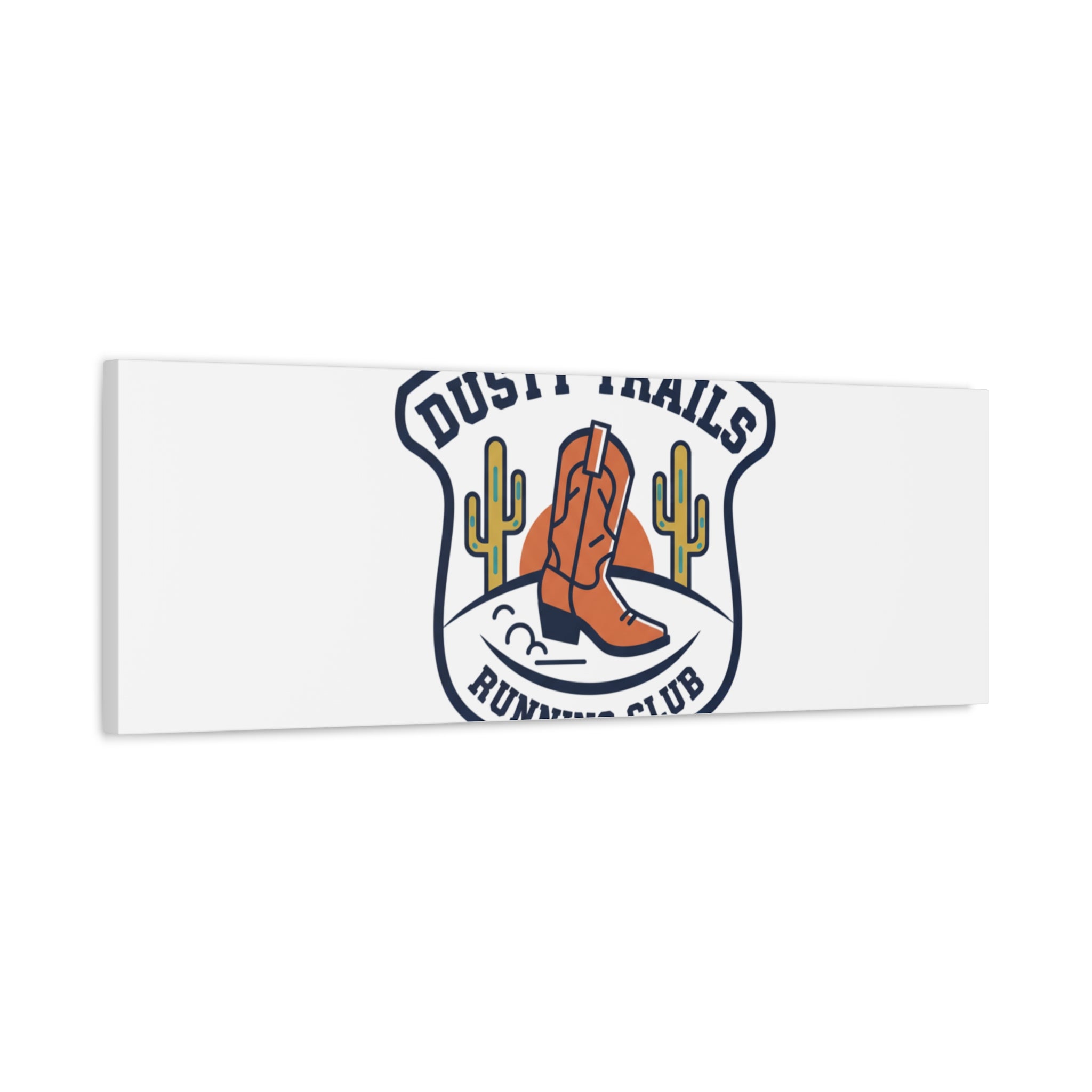 Dusty Trails Running Club Canvas | Western Badge Typography, Rustic Emblem
