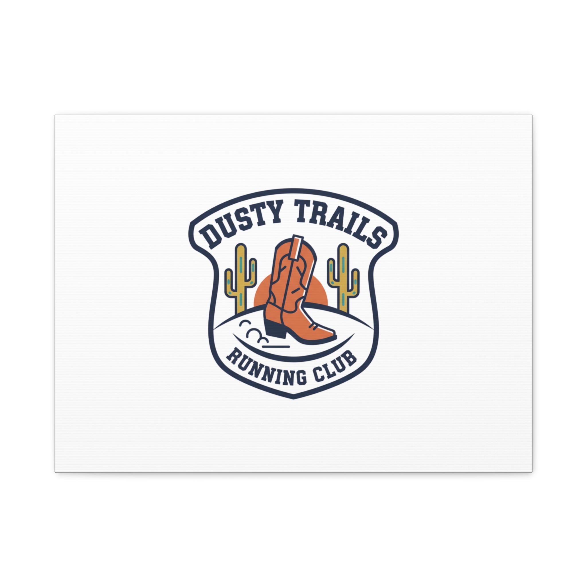 Dusty Trails Running Club Canvas | Western Badge Typography, Rustic Emblem