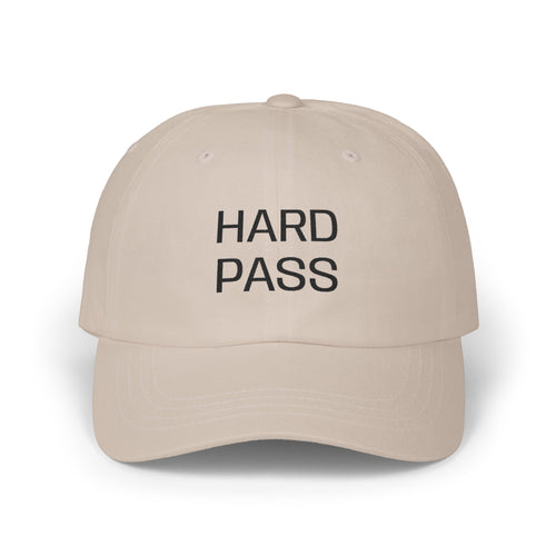 Dad Cap — "HARD PASS" Embroidered Baseball Hat ("NOPE" Back)