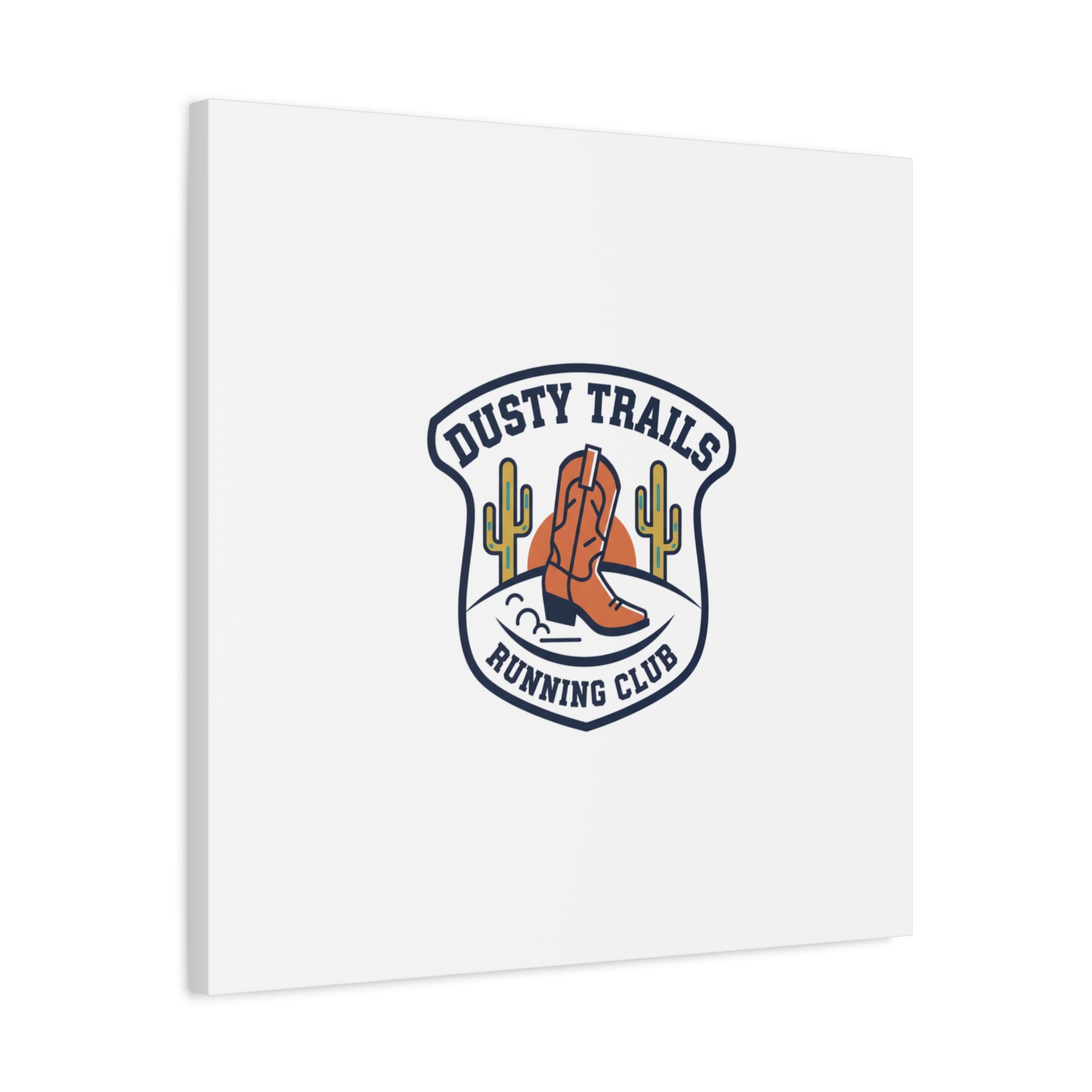 Dusty Trails Running Club Canvas | Western Badge Typography, Rustic Emblem