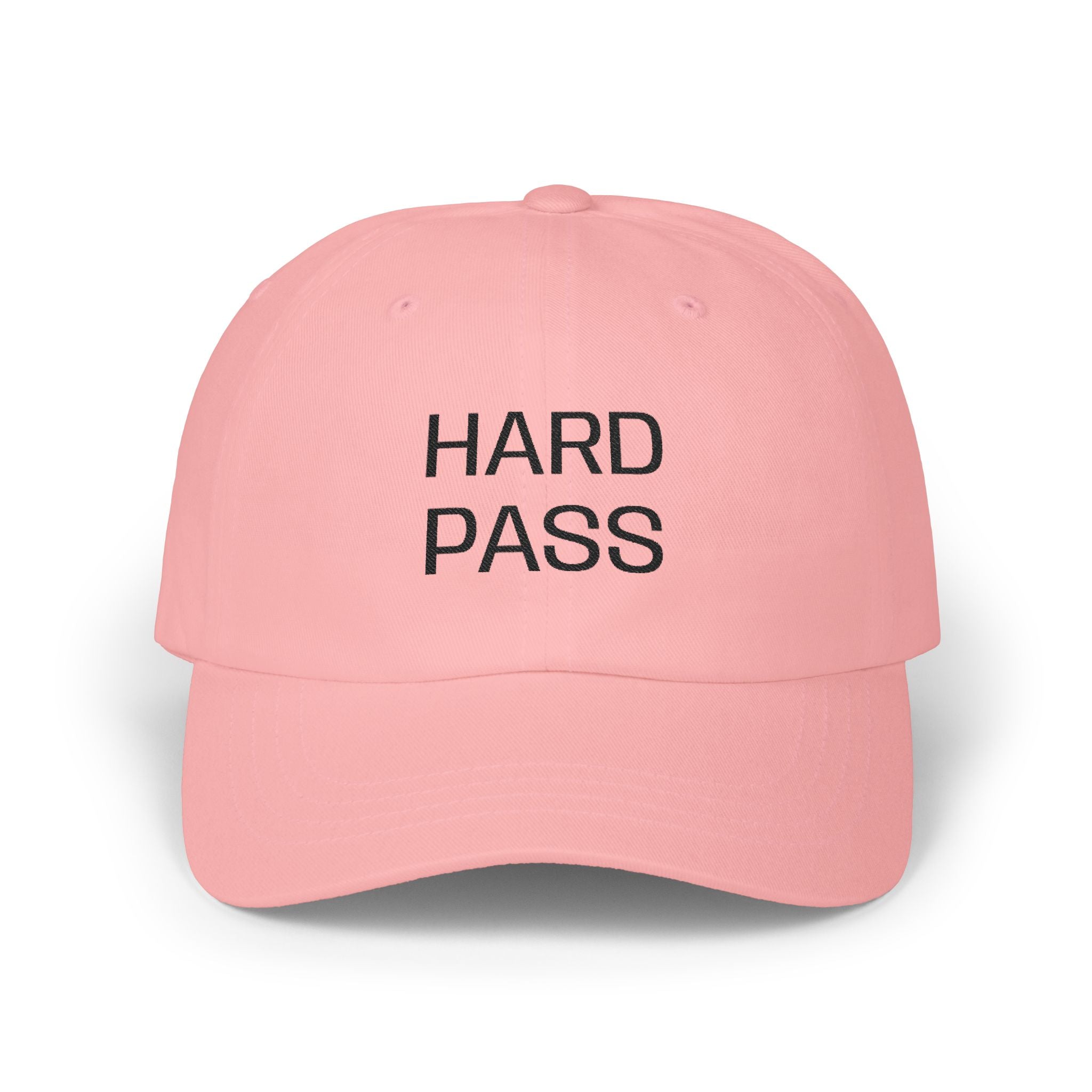 Dad Cap — "HARD PASS" Embroidered Baseball Hat ("NOPE" Back)