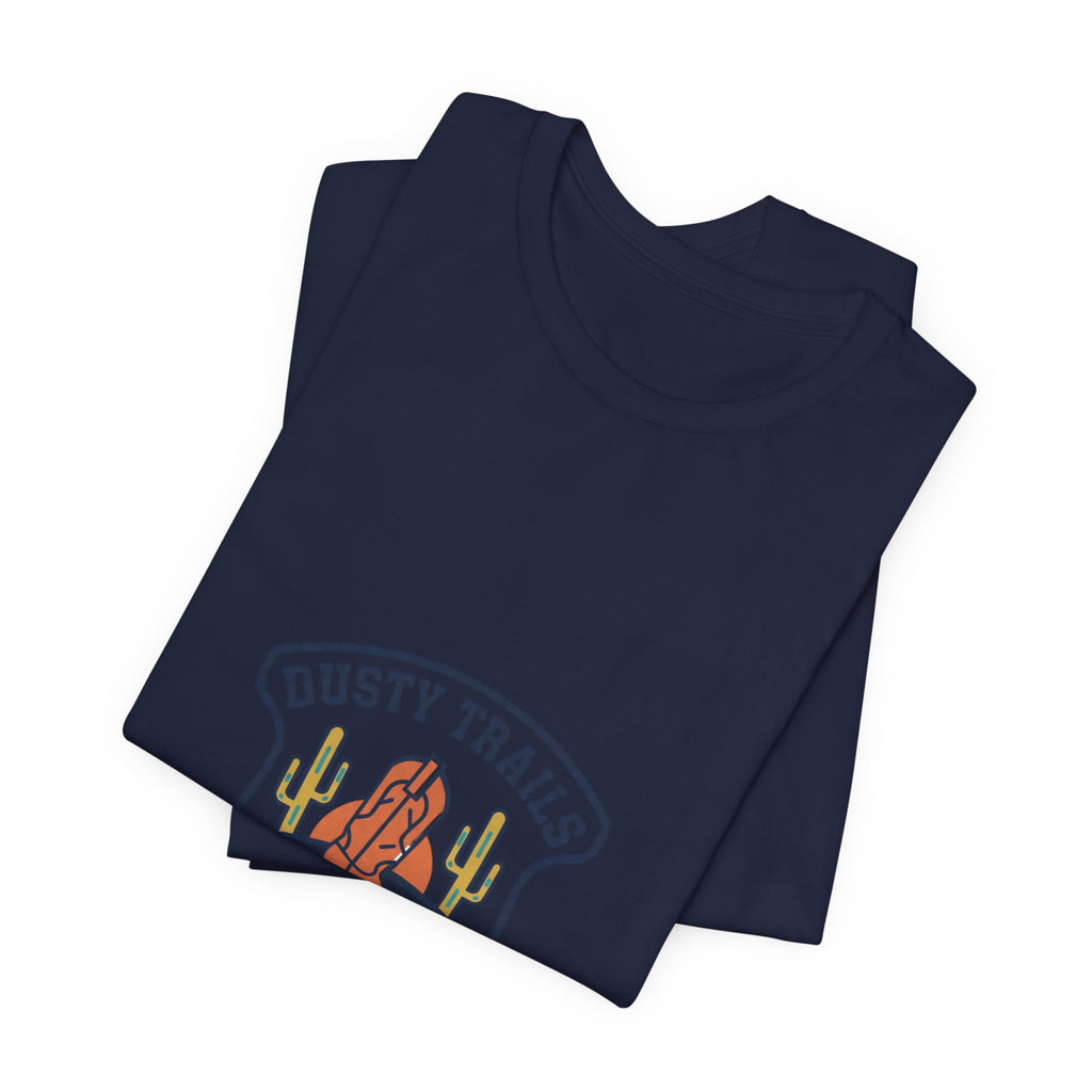 Dusty Trails Running Club Tee | Western Badge Typography, Cowboy Club Logo