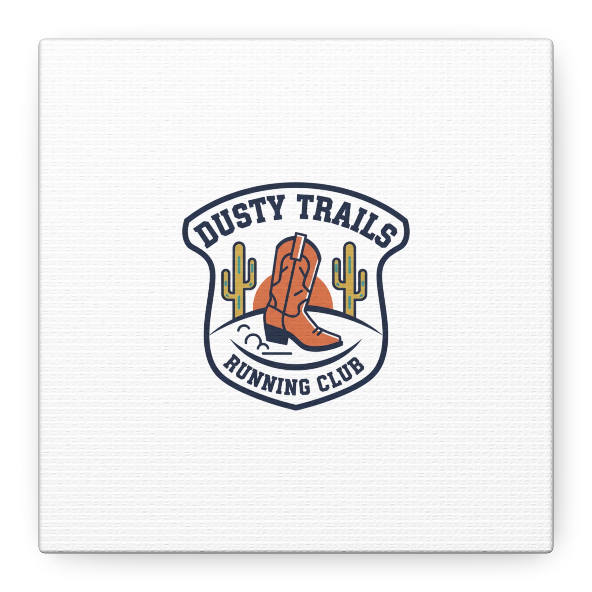 Dusty Trails Running Club Canvas | Western Badge Typography, Rustic Emblem