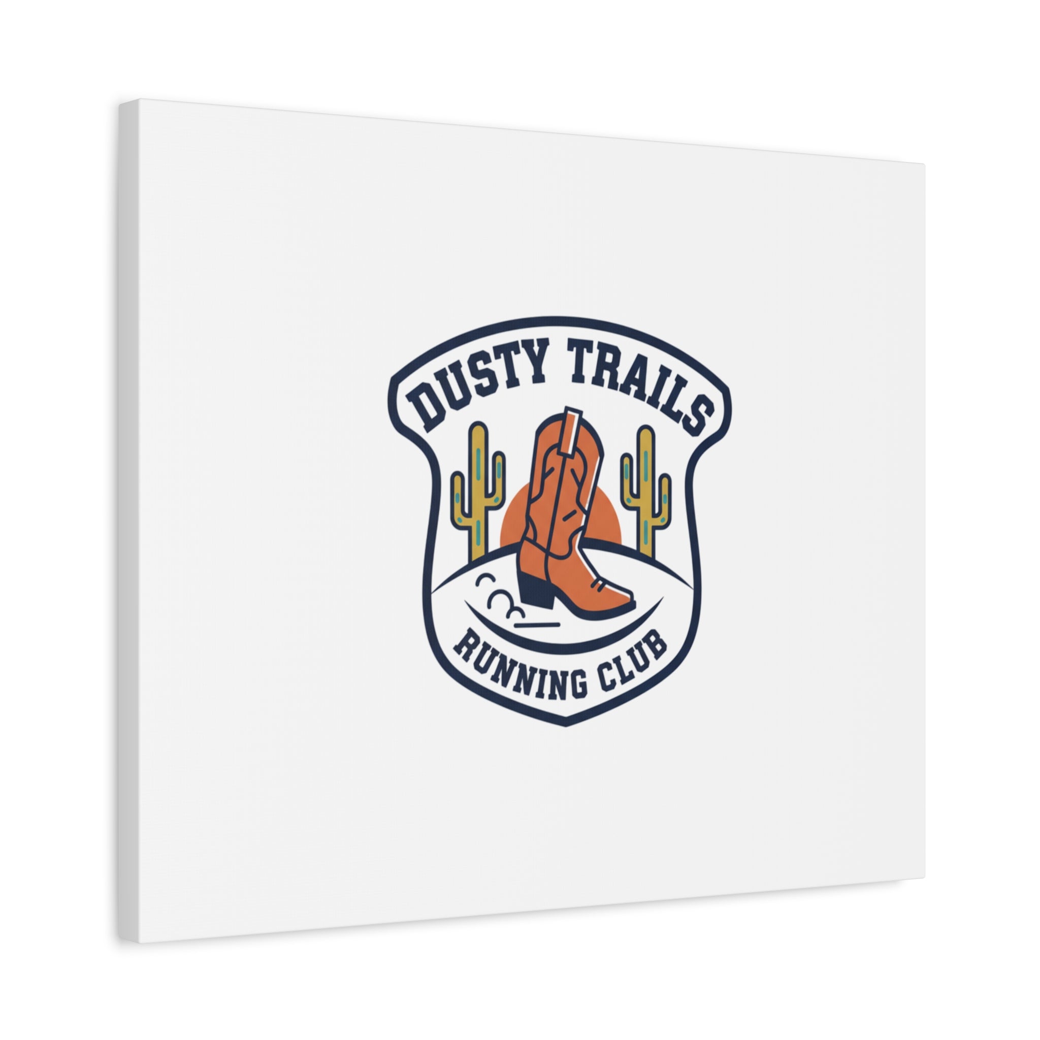 Dusty Trails Running Club Canvas | Western Badge Typography, Rustic Emblem