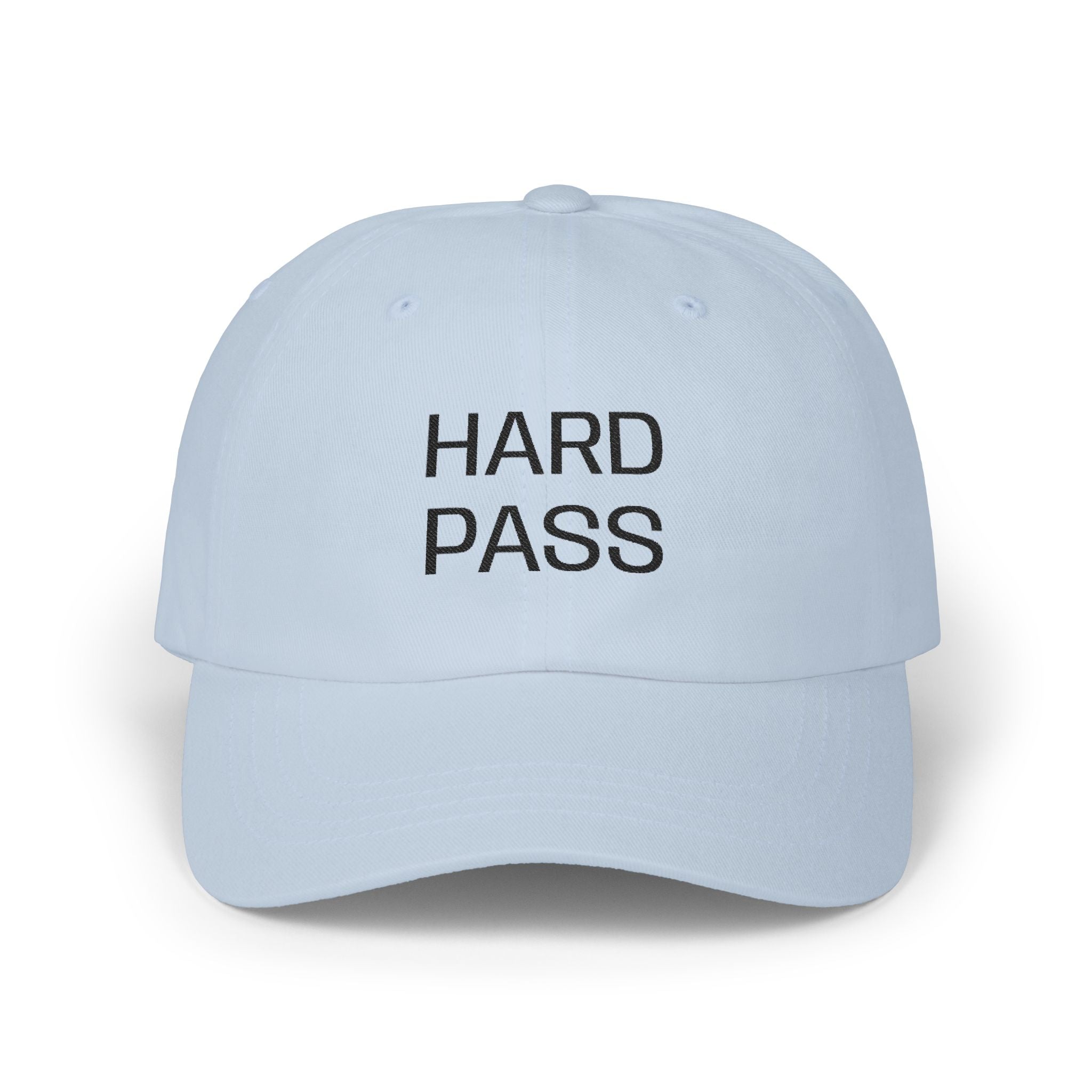 Dad Cap — "HARD PASS" Embroidered Baseball Hat ("NOPE" Back)
