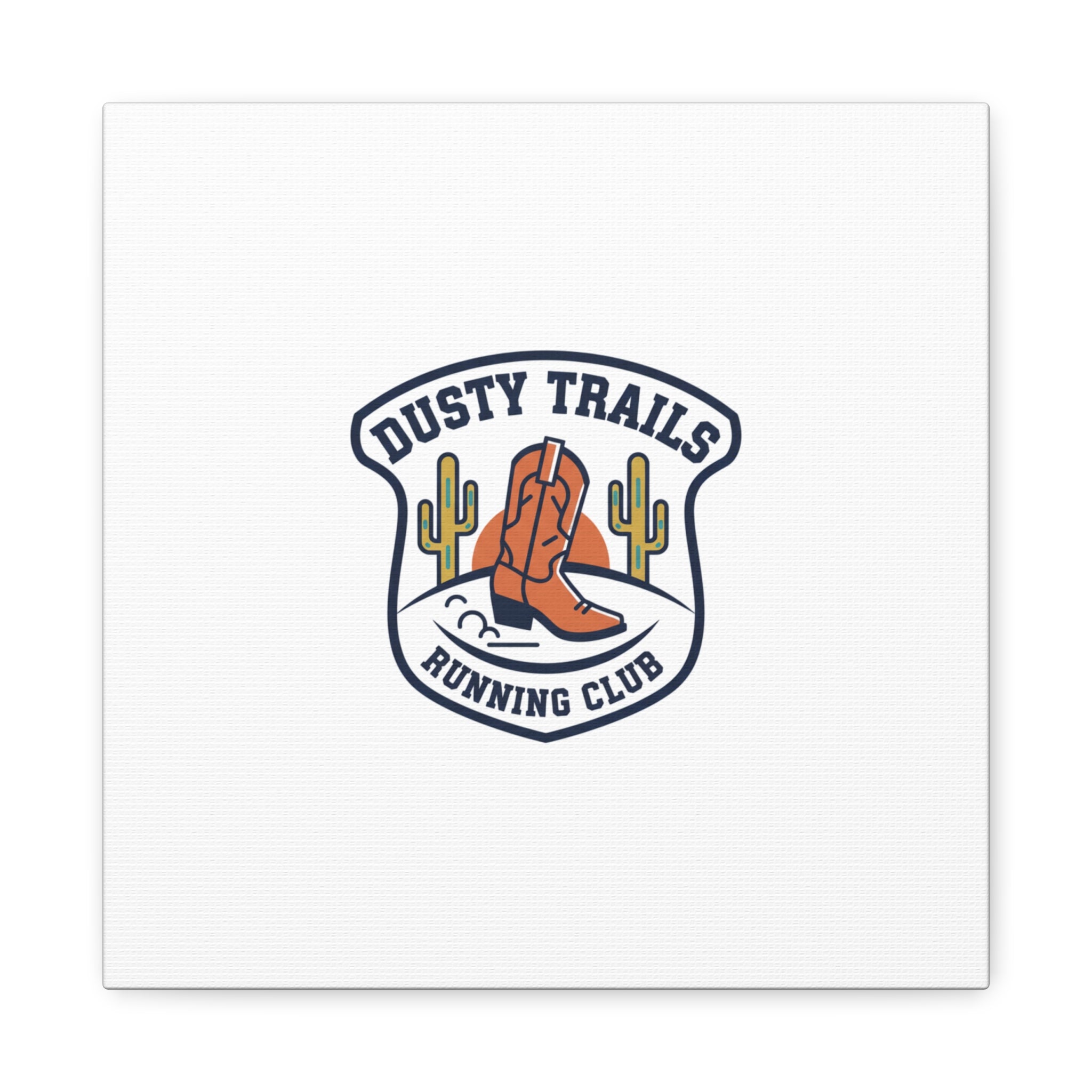 Dusty Trails Running Club Canvas | Western Badge Typography, Rustic Emblem