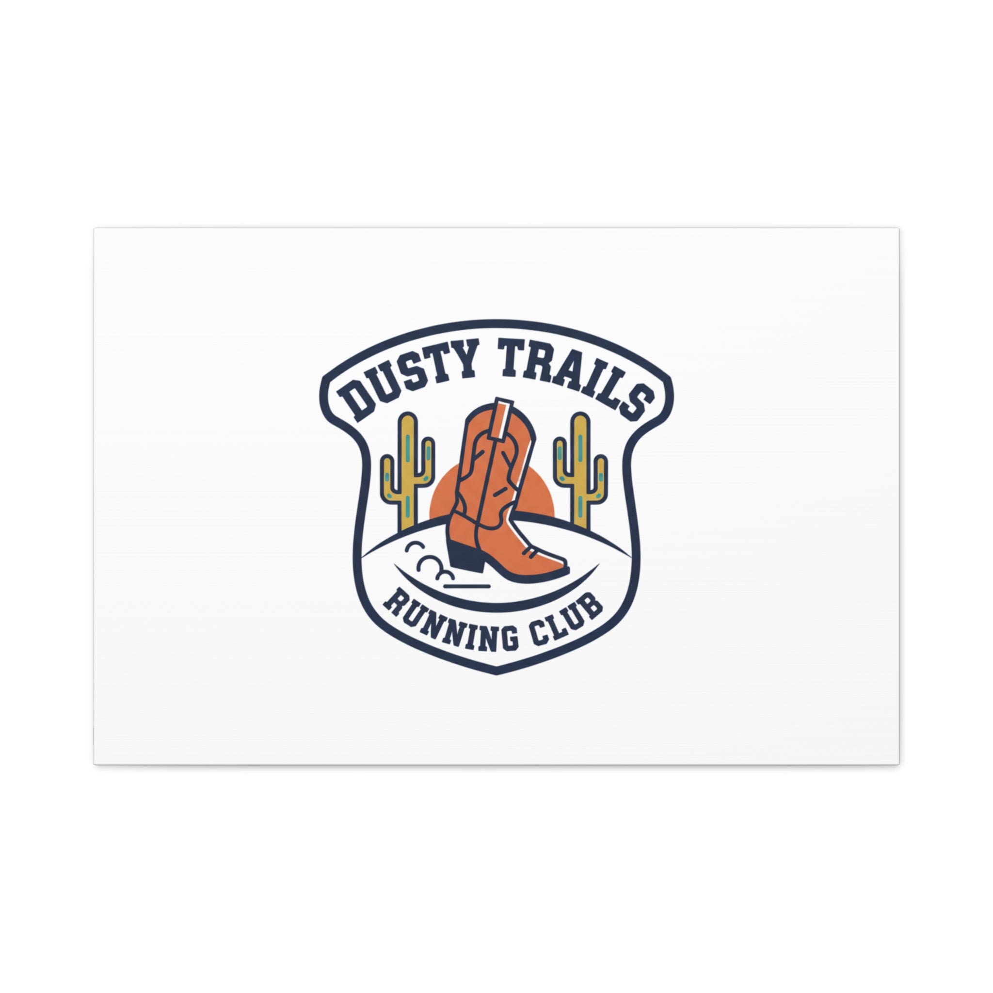 Dusty Trails Running Club Canvas | Western Badge Typography, Rustic Emblem