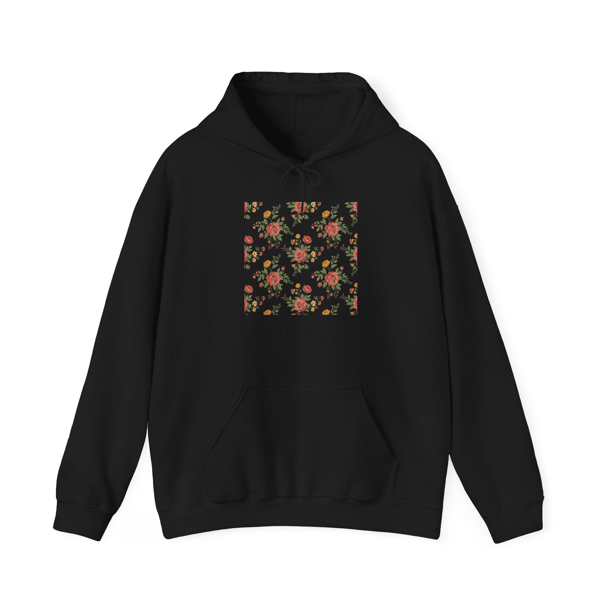 Rustic Floral Repeat Pattern Hoodie | cottage floral print, vintage wallpaper