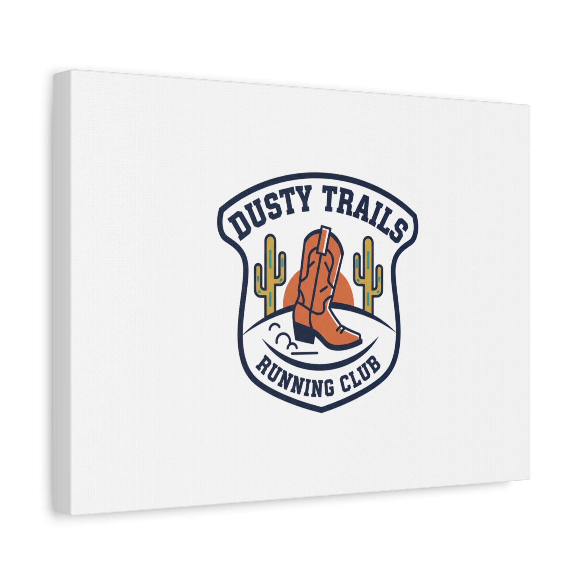 Dusty Trails Running Club Canvas | Western Badge Typography, Rustic Emblem