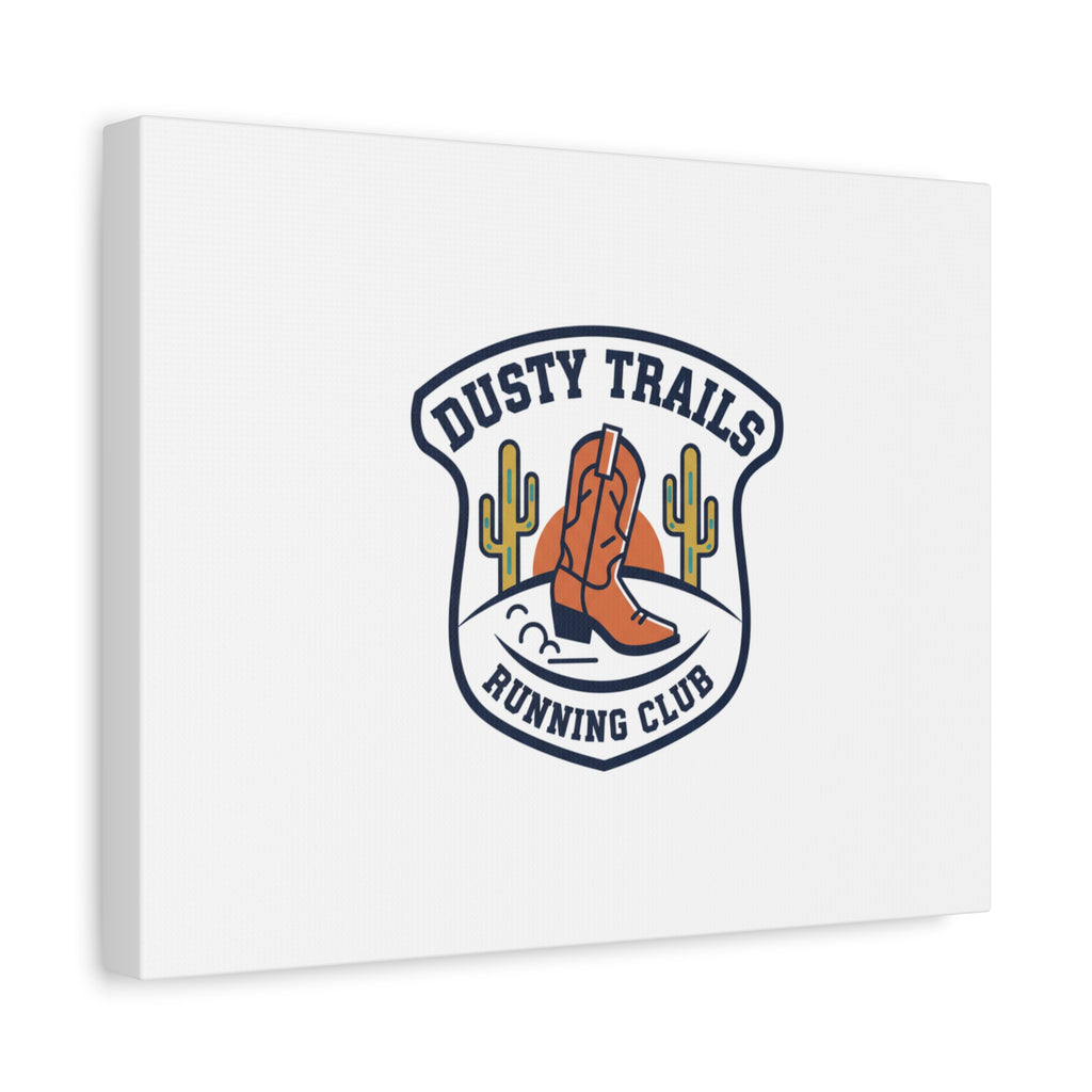 Dusty Trails Running Club Canvas | Western Badge Typography, Rustic Emblem