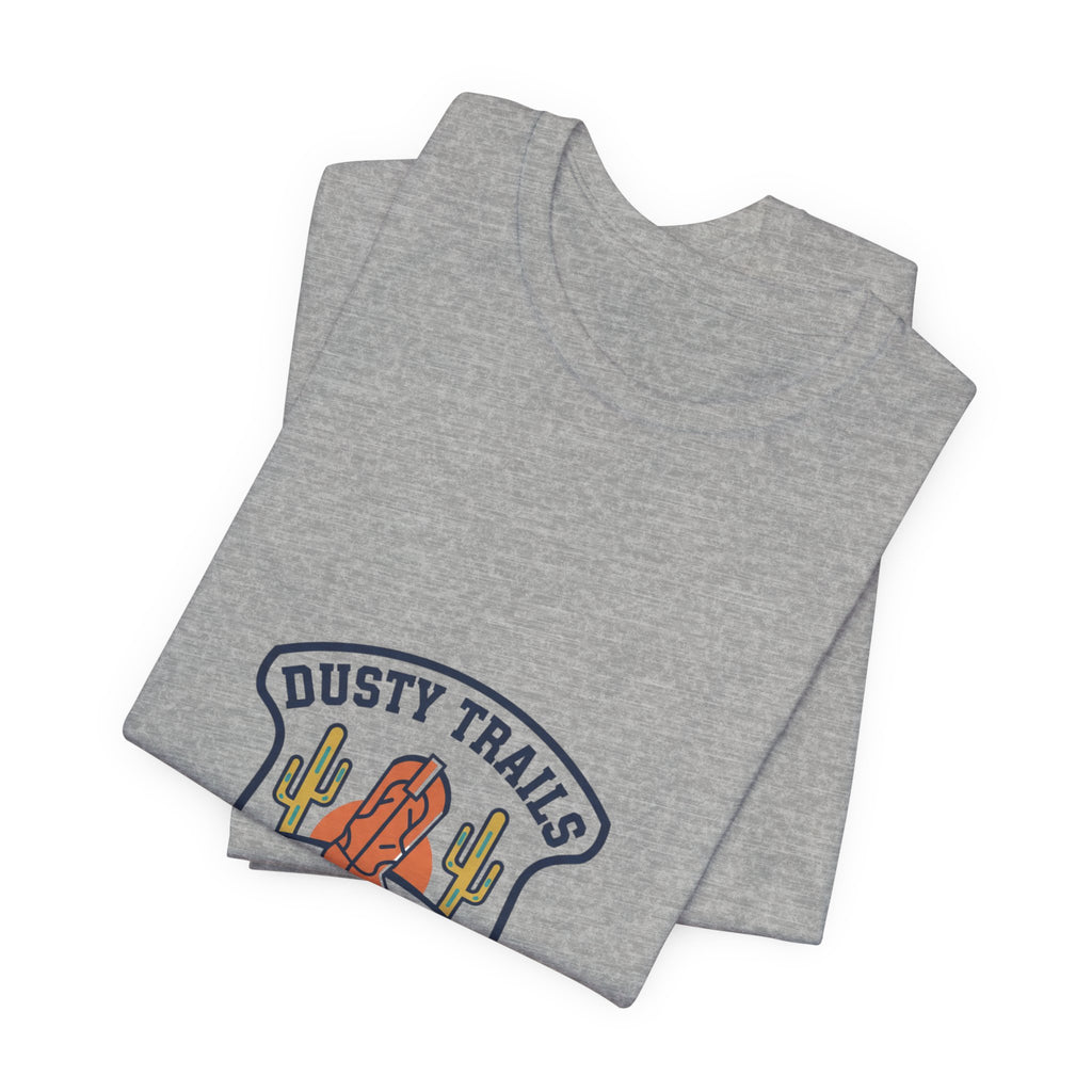 Dusty Trails Running Club Tee | Western Badge Typography, Cowboy Club Logo