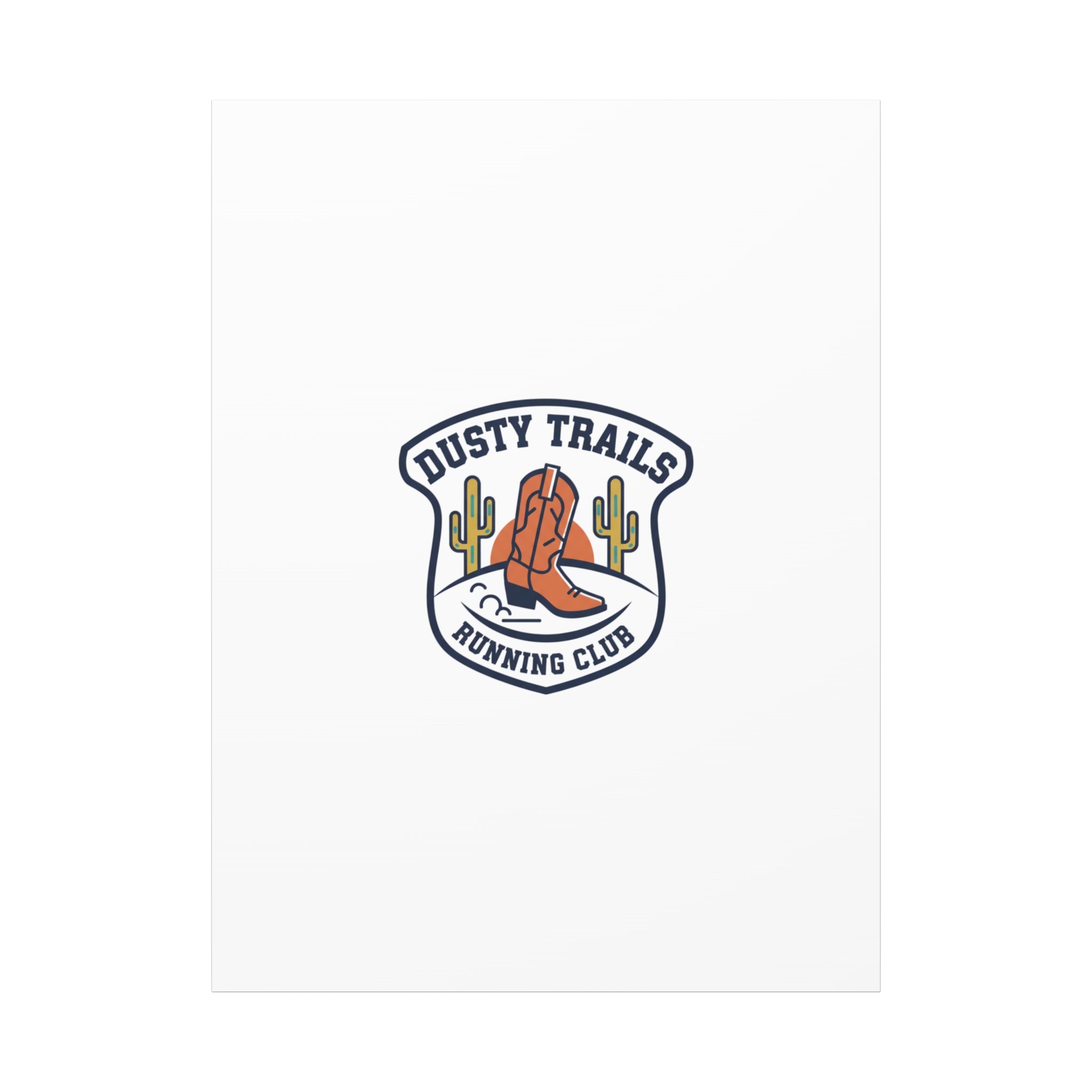 Dusty Trails Running Club Canvas | Western Badge Typography, Rustic Emblem