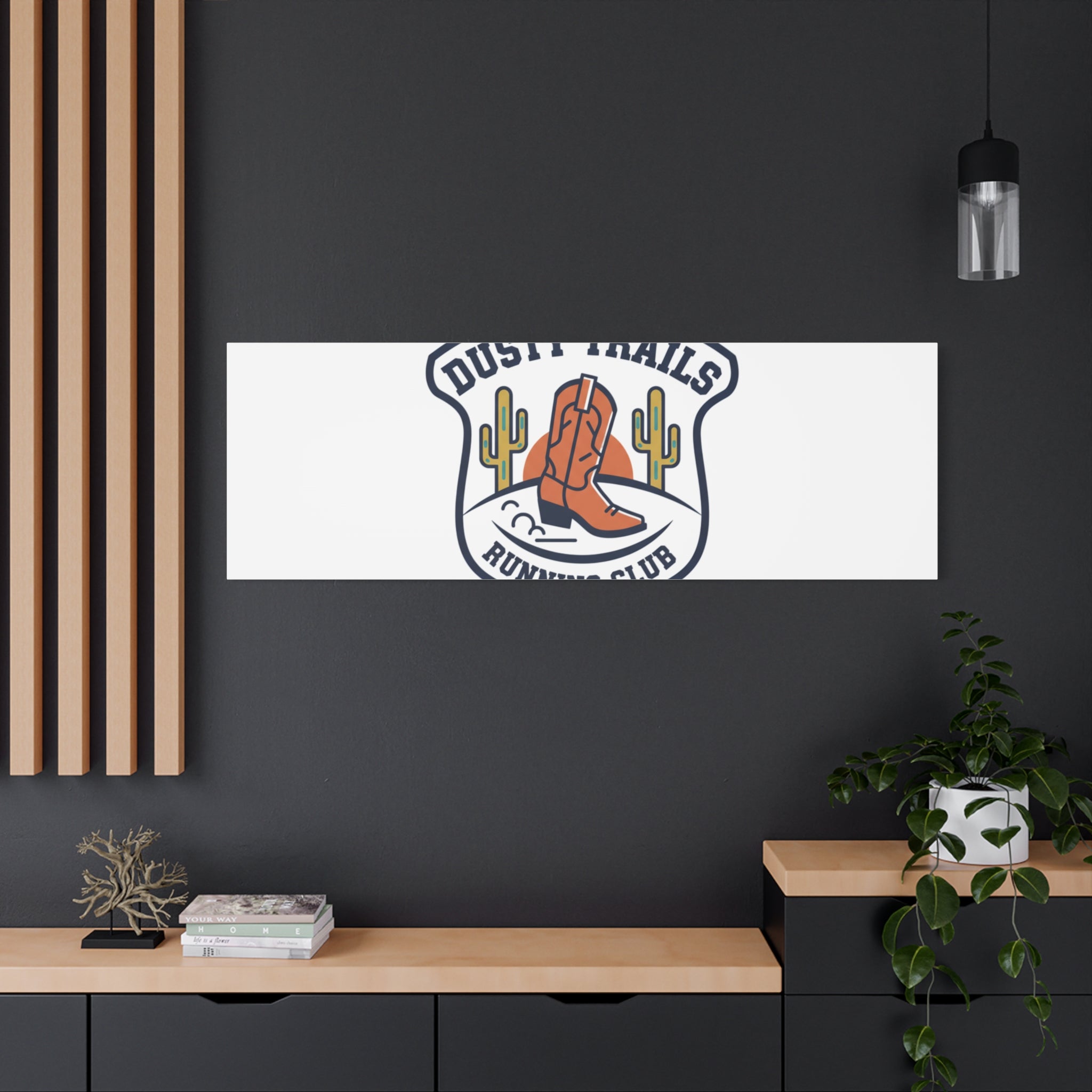 Dusty Trails Running Club Canvas | Western Badge Typography, Rustic Emblem
