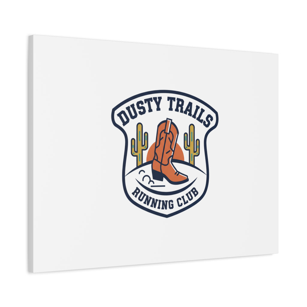 Dusty Trails Running Club Canvas | Western Badge Typography, Rustic Emblem