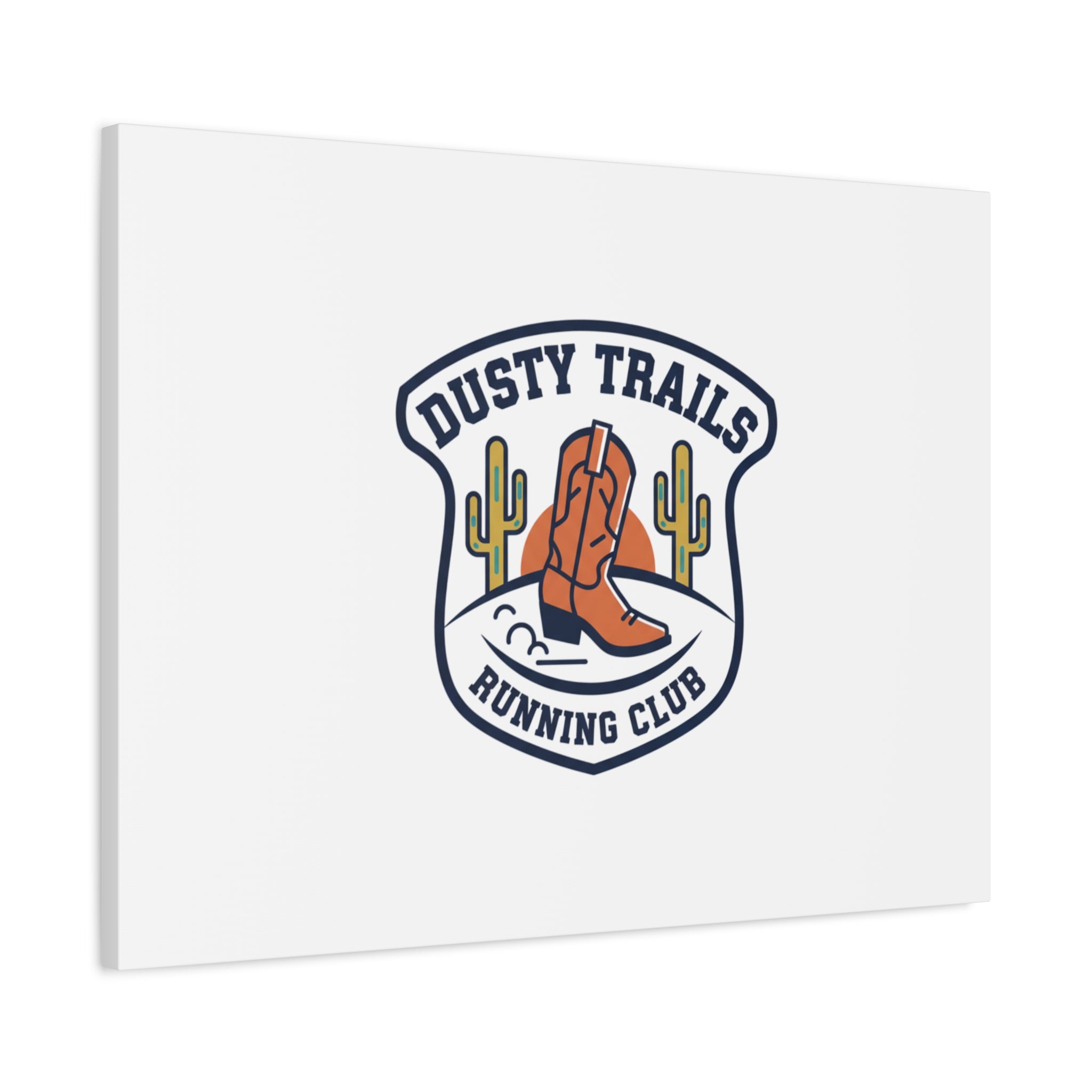 Dusty Trails Running Club Canvas | Western Badge Typography, Rustic Emblem