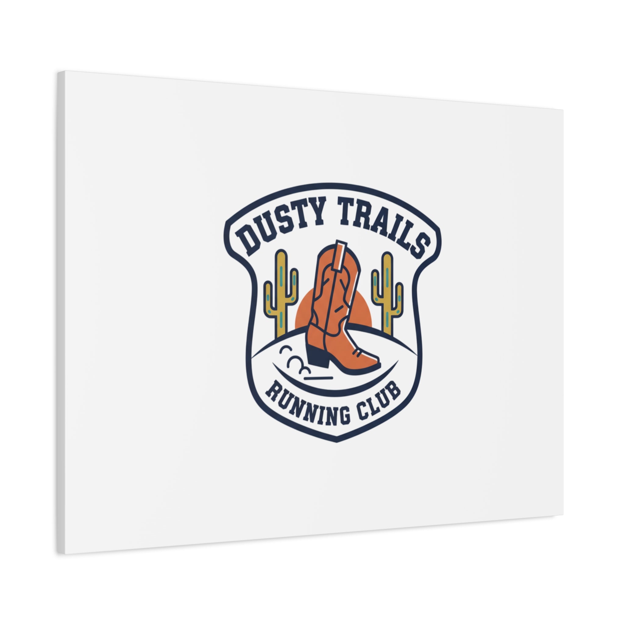 Dusty Trails Running Club Canvas | Western Badge Typography, Rustic Emblem
