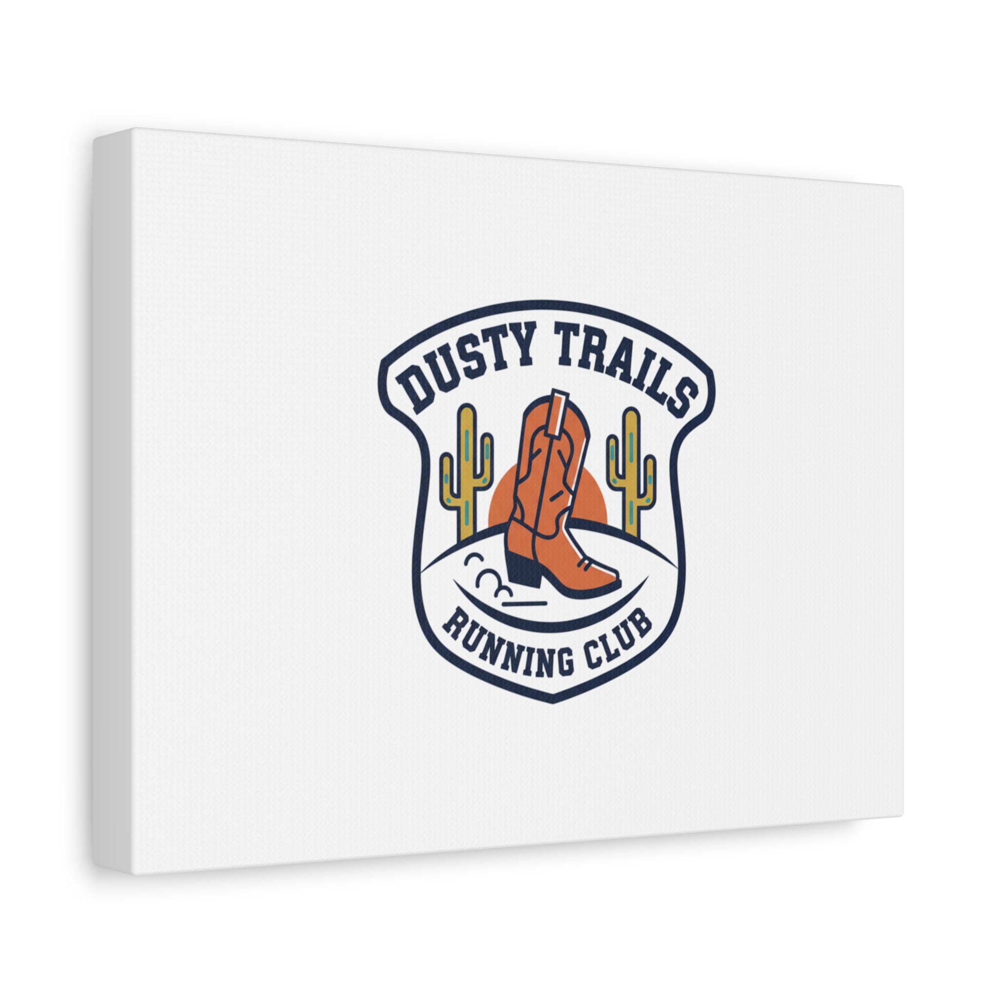 Dusty Trails Running Club Canvas | Western Badge Typography, Rustic Emblem