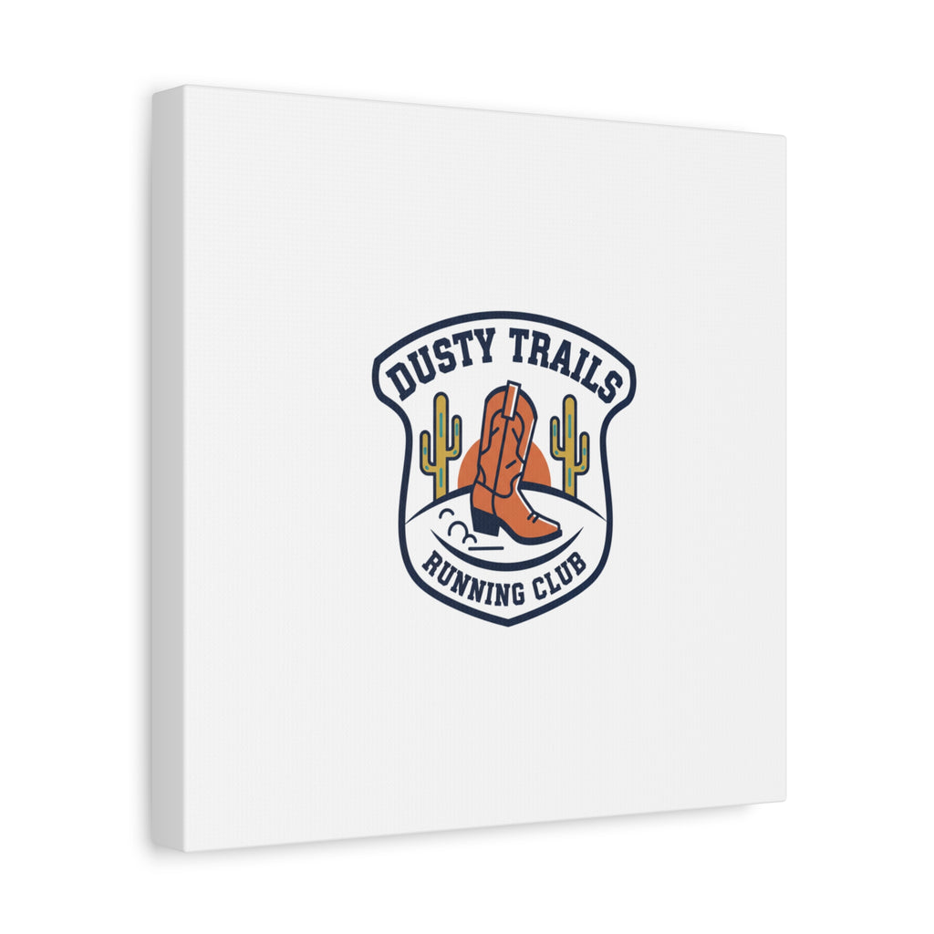 Dusty Trails Running Club Canvas | Western Badge Typography, Rustic Emblem