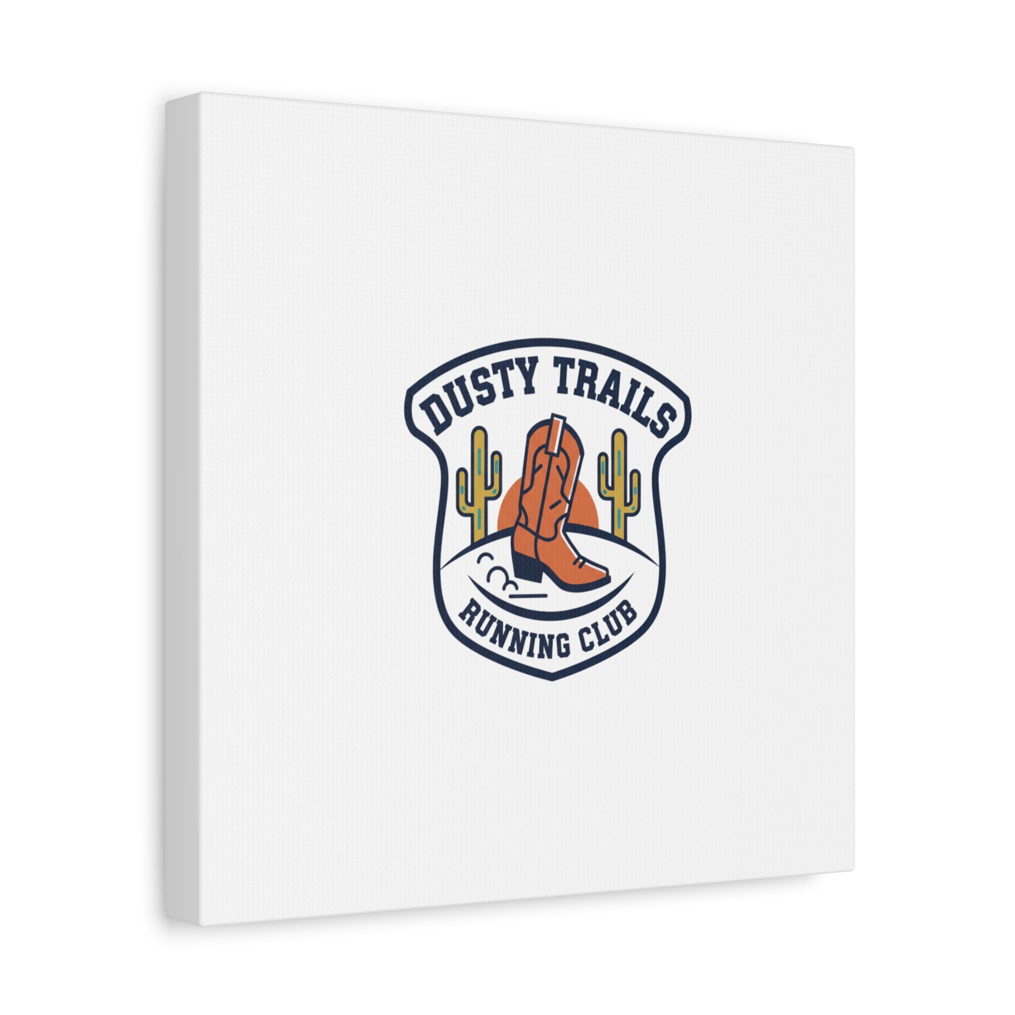 Dusty Trails Running Club Canvas | Western Badge Typography, Rustic Emblem