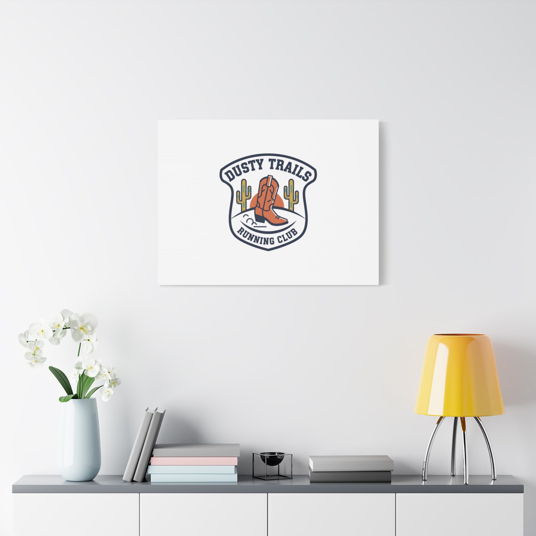 Dusty Trails Running Club Canvas | Western Badge Typography, Rustic Emblem