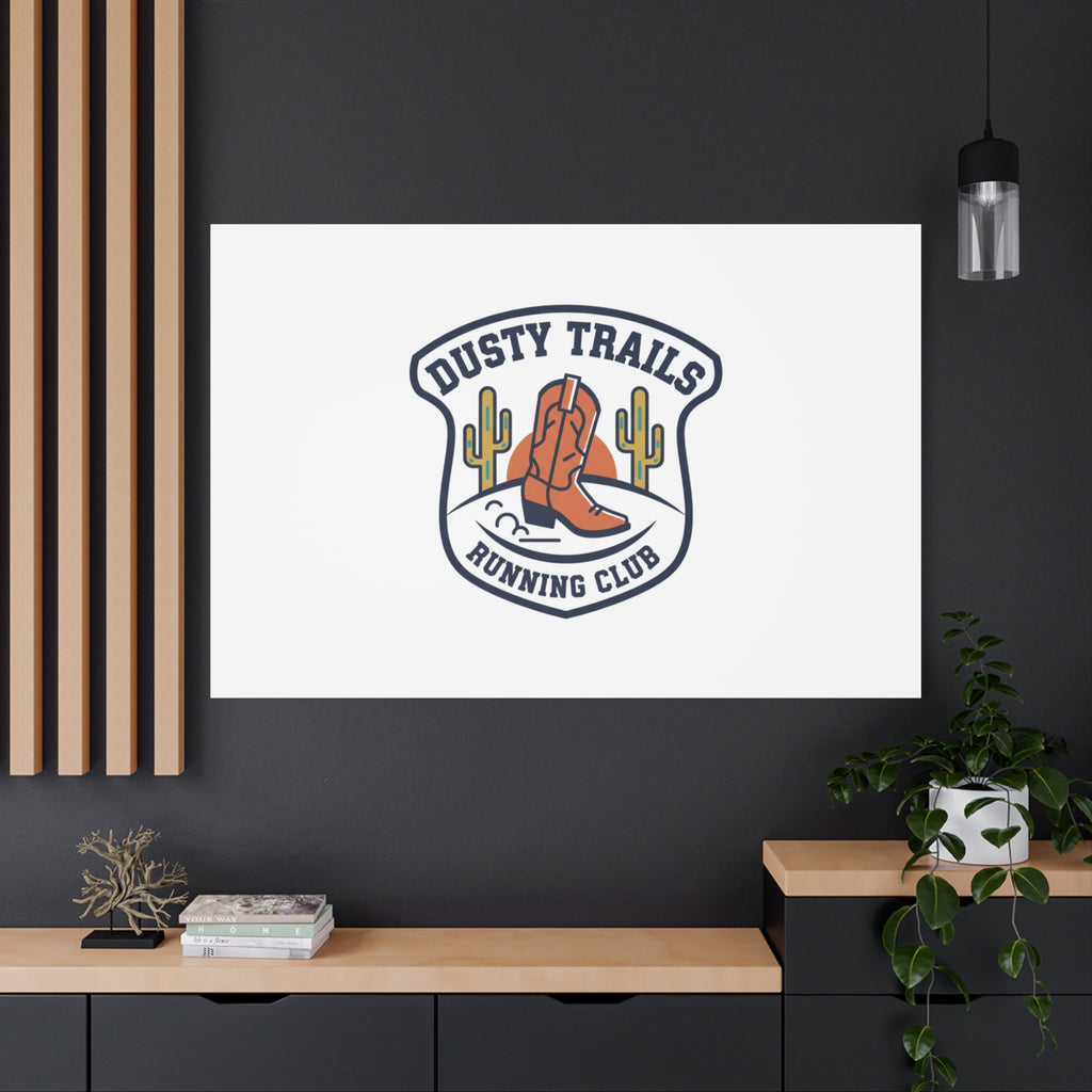 Dusty Trails Running Club Canvas | Western Badge Typography, Rustic Emblem