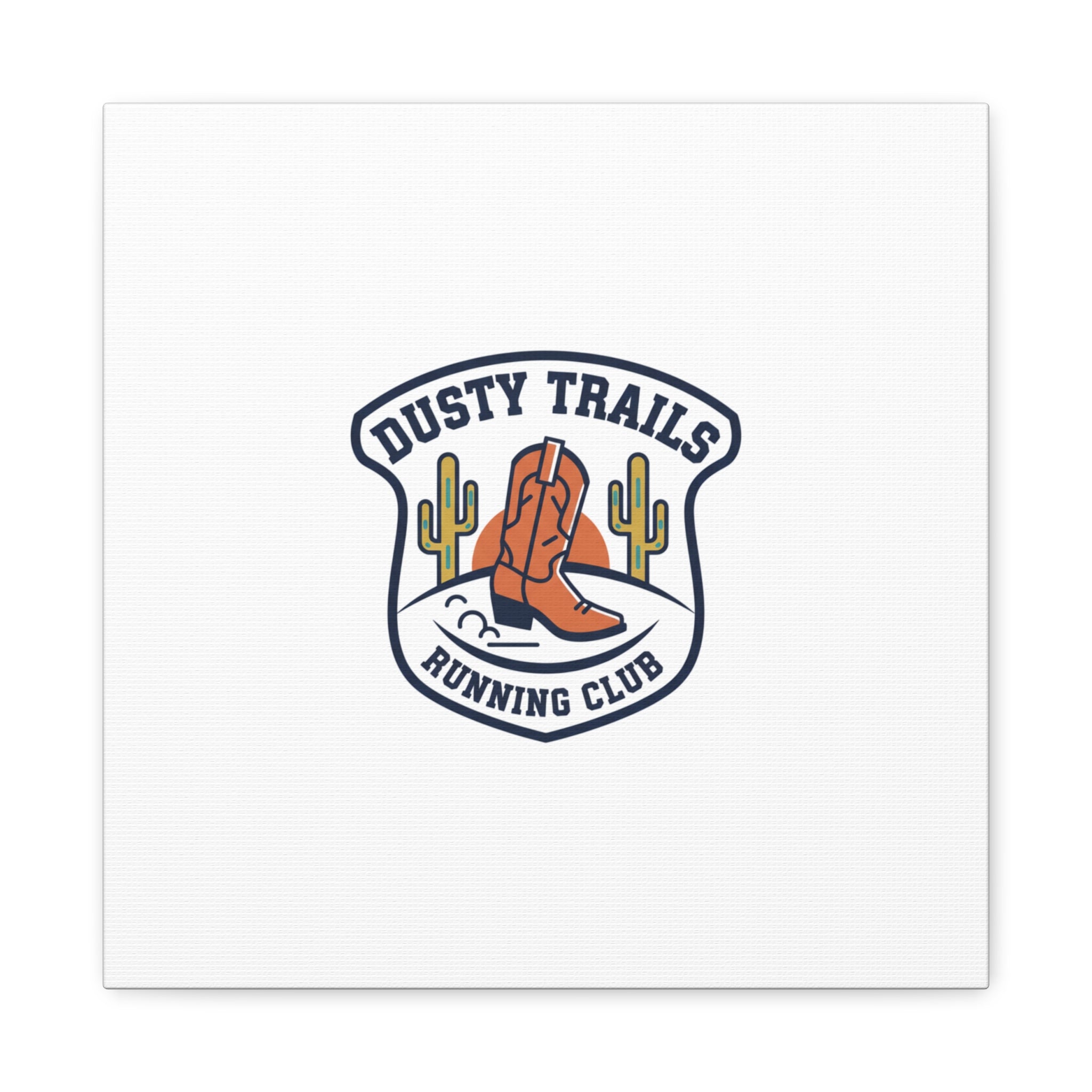 Dusty Trails Running Club Canvas | Western Badge Typography, Rustic Emblem