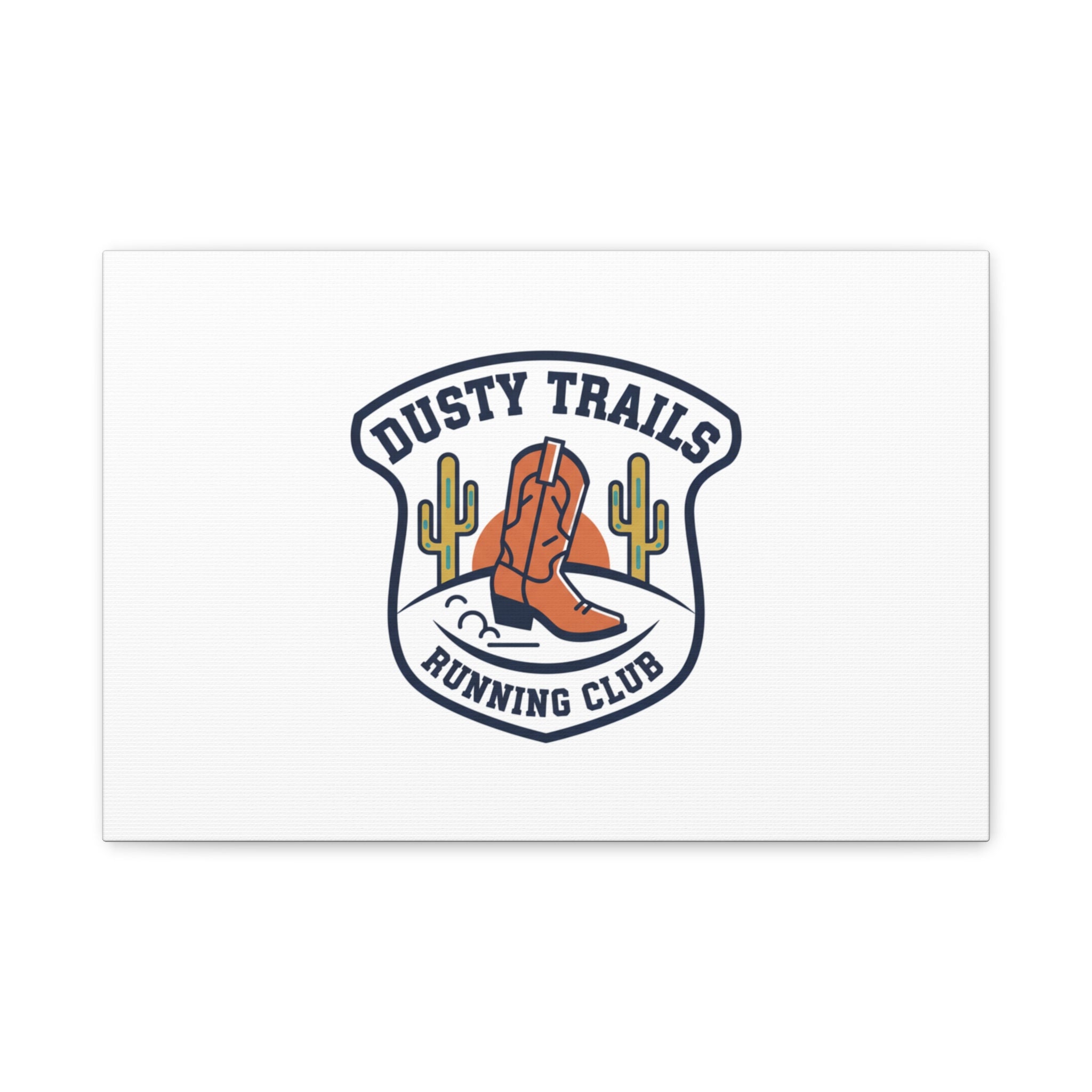 Dusty Trails Running Club Canvas | Western Badge Typography, Rustic Emblem