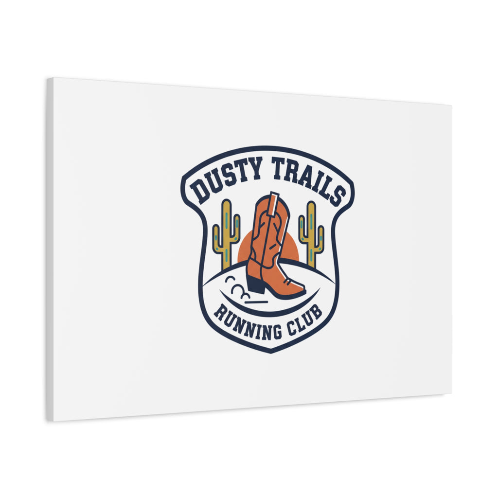 Dusty Trails Running Club Canvas | Western Badge Typography, Rustic Emblem
