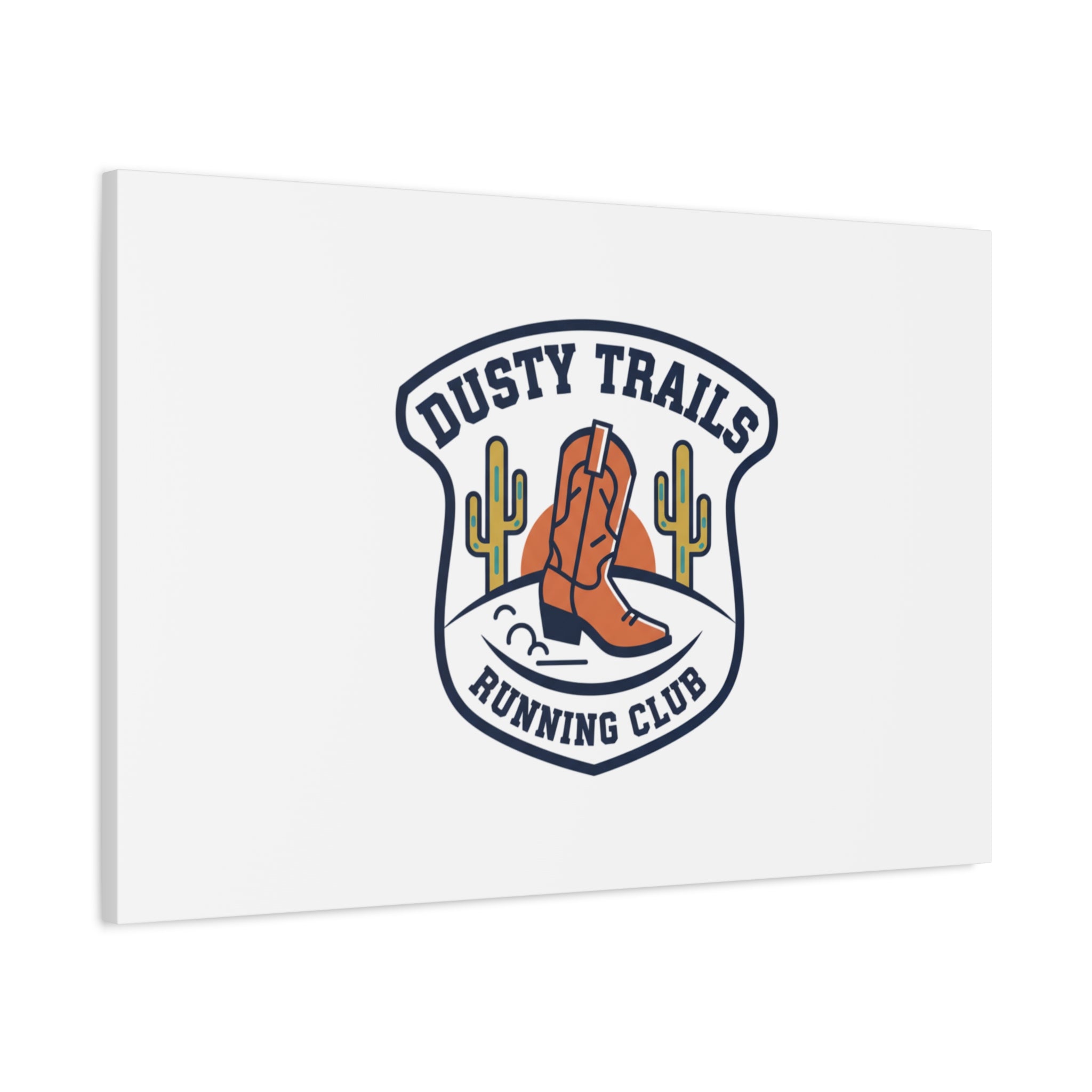 Dusty Trails Running Club Canvas | Western Badge Typography, Rustic Emblem